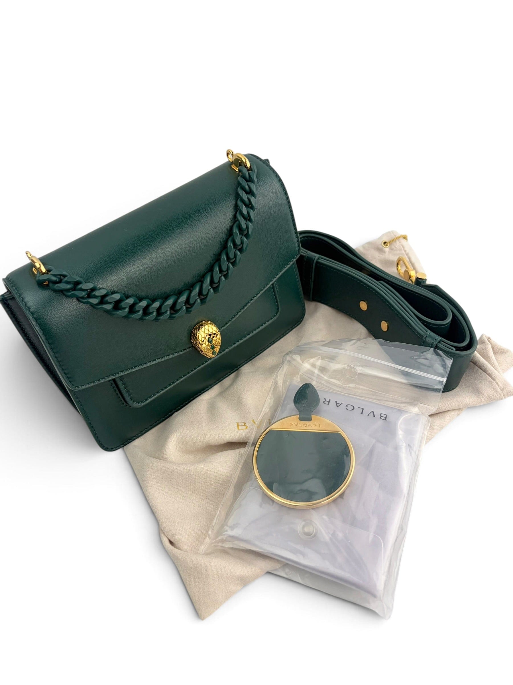 Bvlgari Forest Emerald Green Leather Serpenti Forever