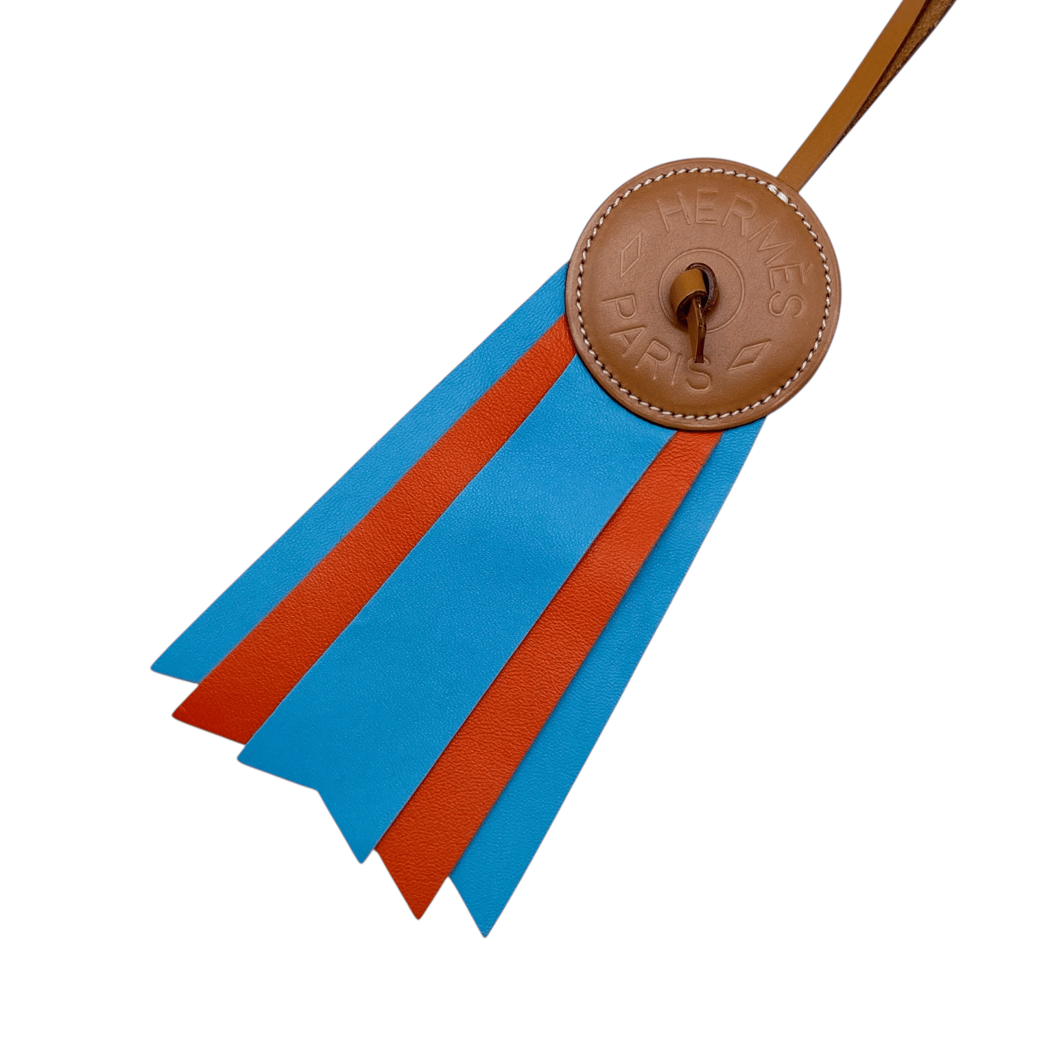 Hermes Gold Orange Blue Clochette Paddock Flot Bag Charm