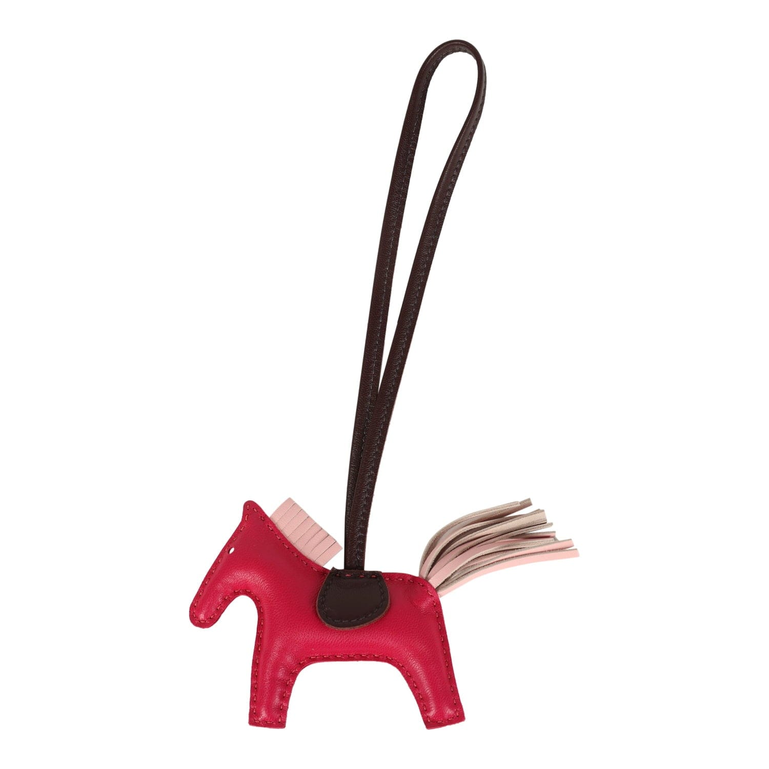 Hermes Pegase Rodeo Bag Charm PM Framboise, Rose Sakura and Rouge Sellier Milo Lambskin