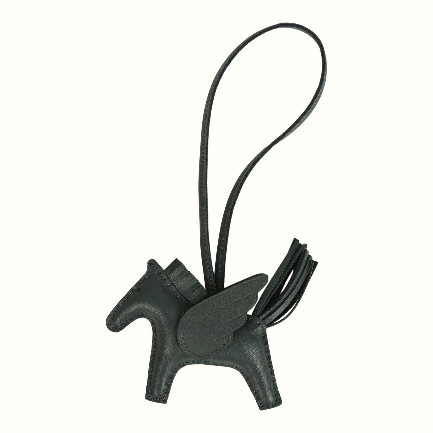 Hermes Rodeo Bag Charm PM Vert Mangrove Milo Lambskin