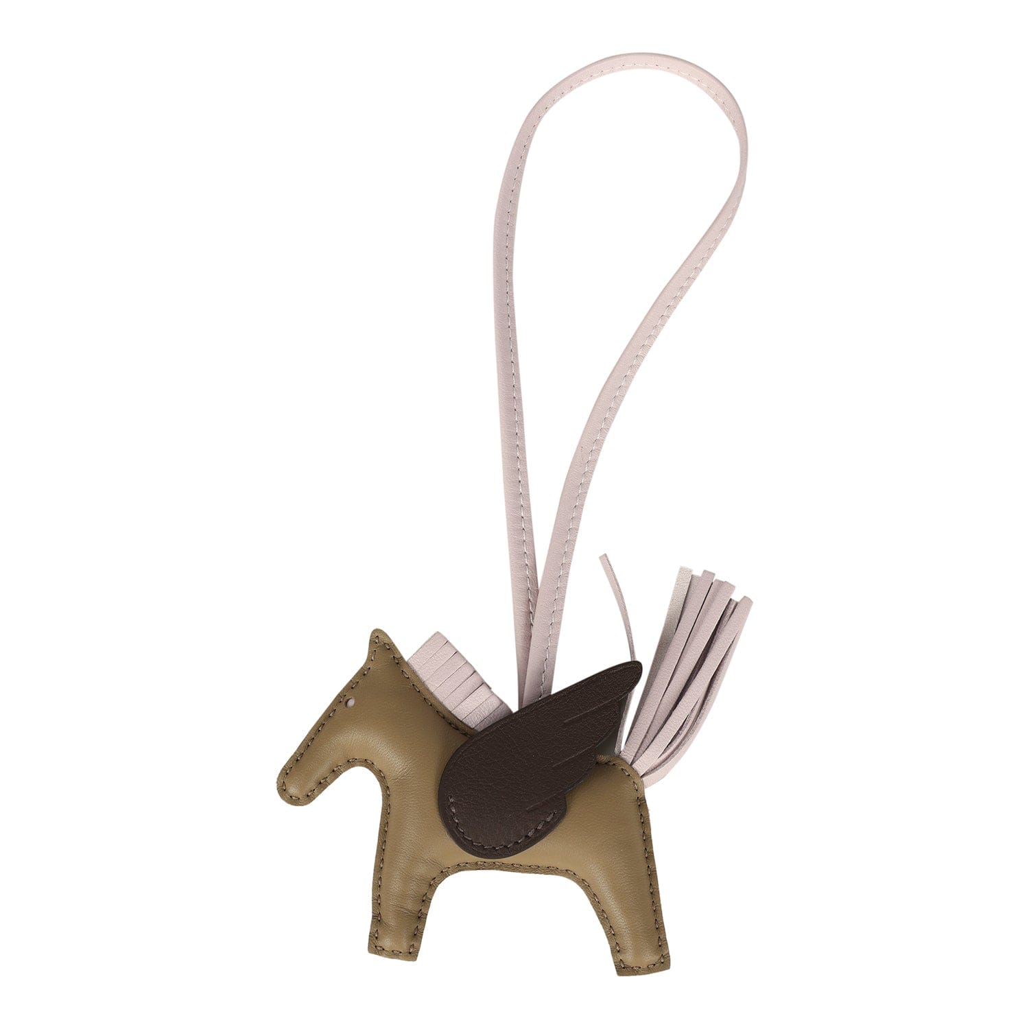 Hermes Pegasus Rodeo Bag Charm PM Beige Marfa, Mauve Pale, Moka Milo Lambskin