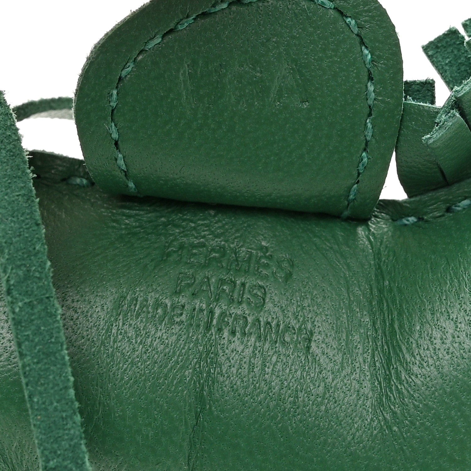 Hermes Milo Lambskin Grigri Rodeo Horse Bag Charm PM Vert Cypress