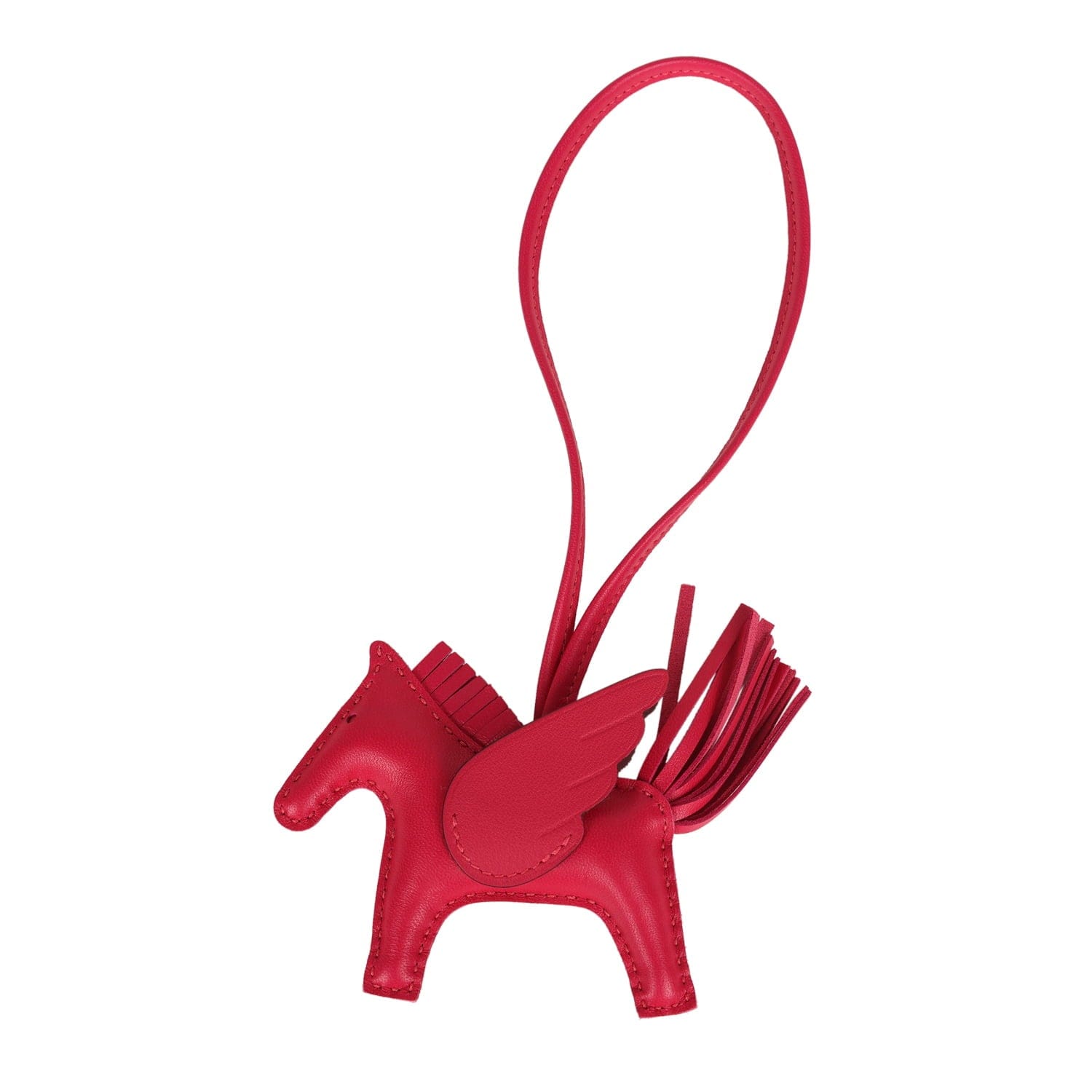 Hermes Pegase Rodeo Bag Charm PM Framboise Milo Lambskin