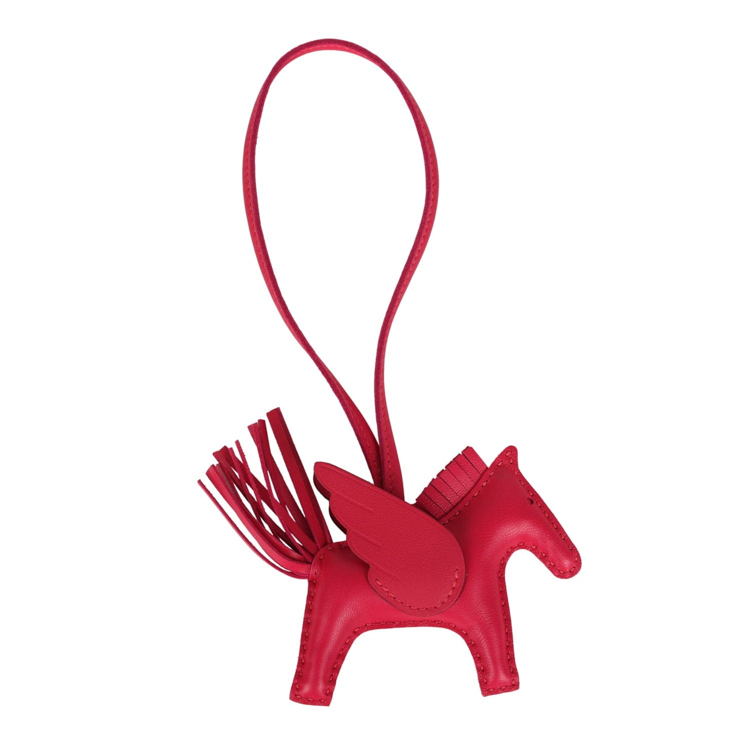 Hermes Pegase Rodeo Bag Charm PM Framboise Milo Lambskin