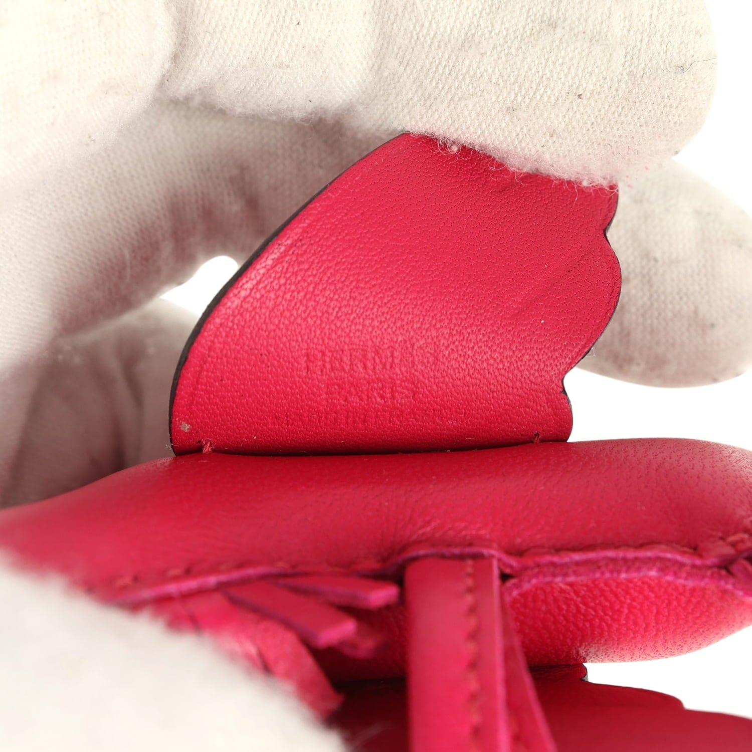 Hermes Pegase Rodeo Bag Charm PM Framboise Milo Lambskin
