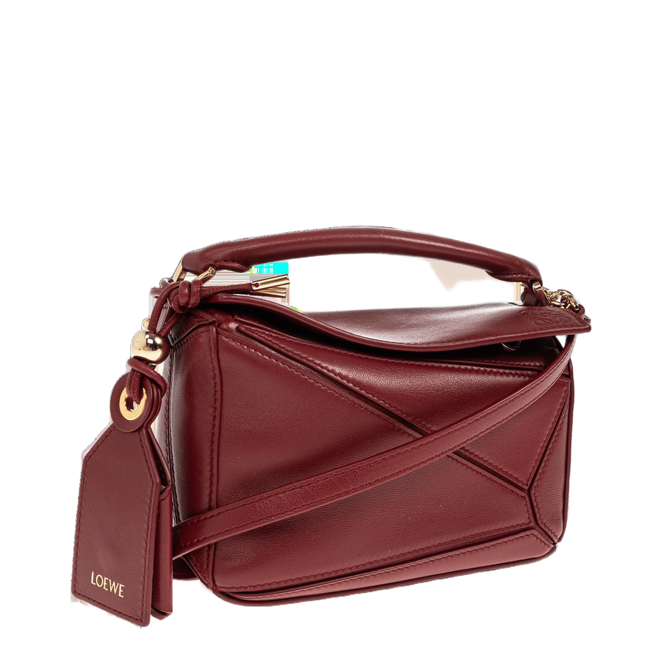 Loewe Puzzle Mini Featherlight Nappa Lambskin Crossbody - Burnt Red