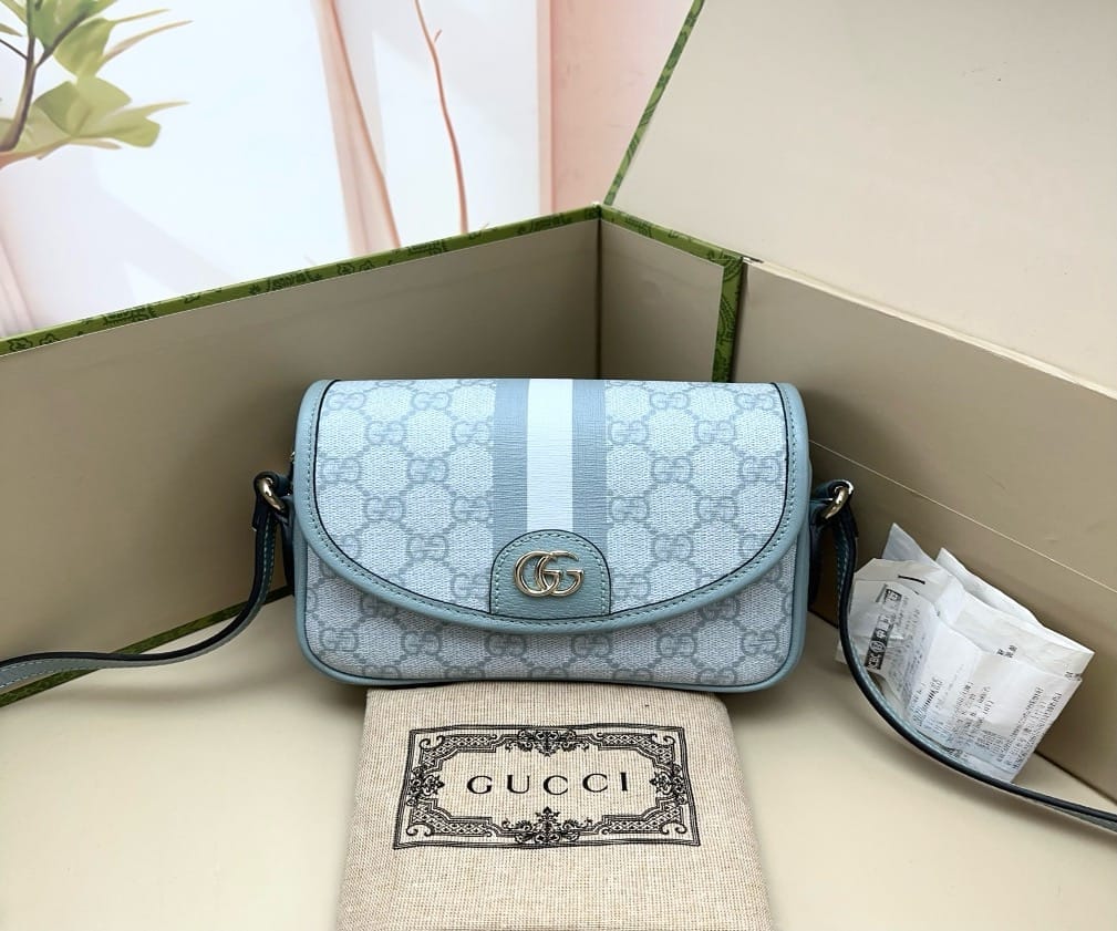 Gucci Light Blue GG Supreme Ophidia Shoulder Bag 18869641