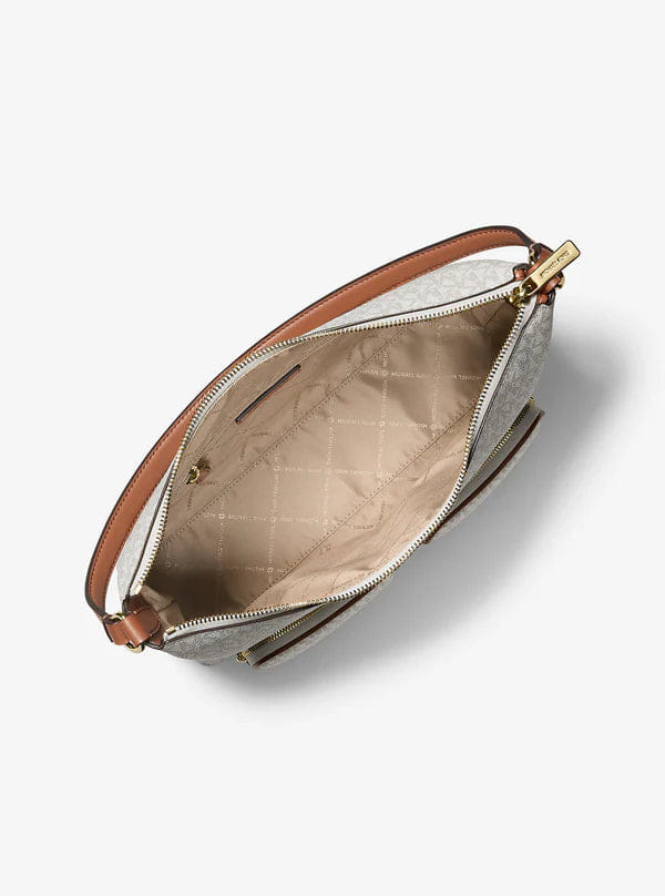 Michael Kors Merritt Large Signature Logo Cargo Shoulder Bag Vanilla