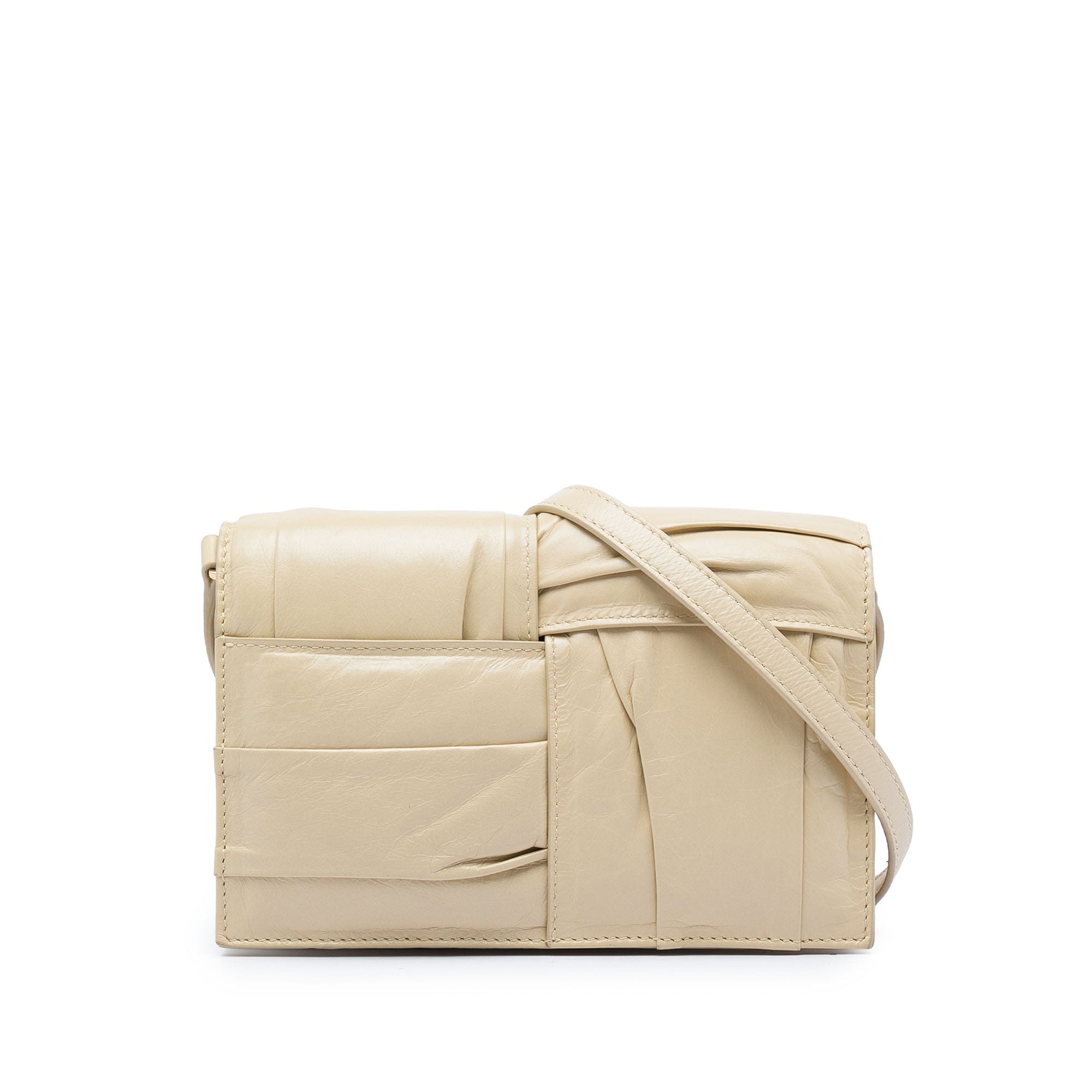 Bottega Veneta Mini Calfskin Intrecciato Pleated Cassette Crossbody