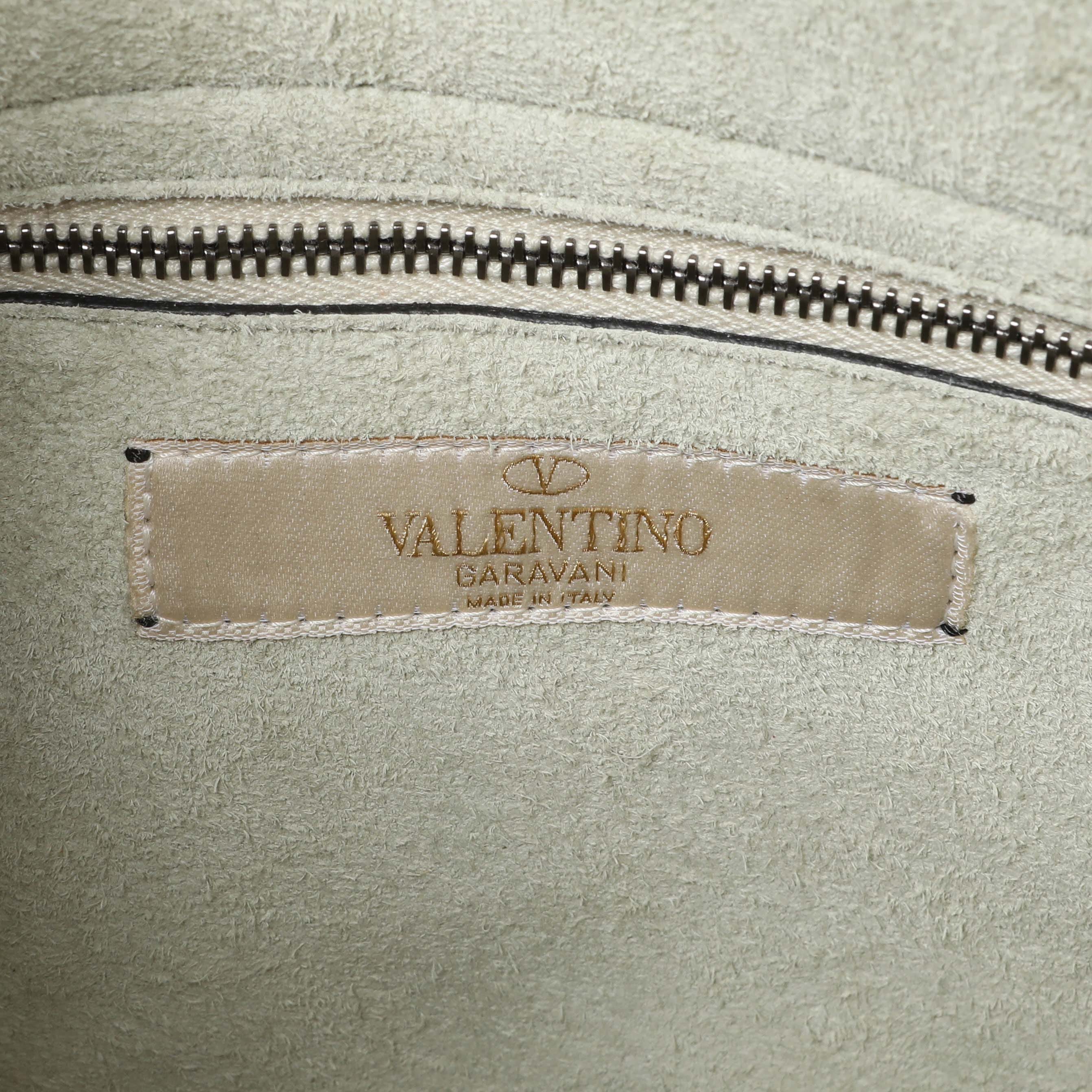 Valentino Ivory Calfskin My Rockstud Rolling Single Handle Bag