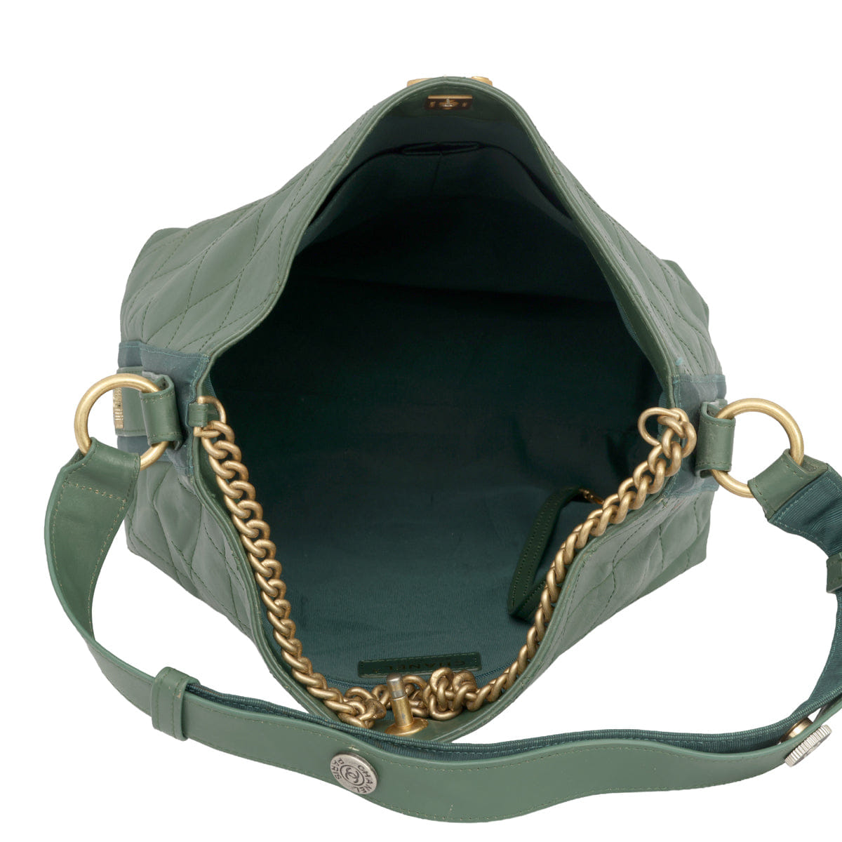 CHANEL CALFSKIN LARGE BUTTON - UP HOBO BAG