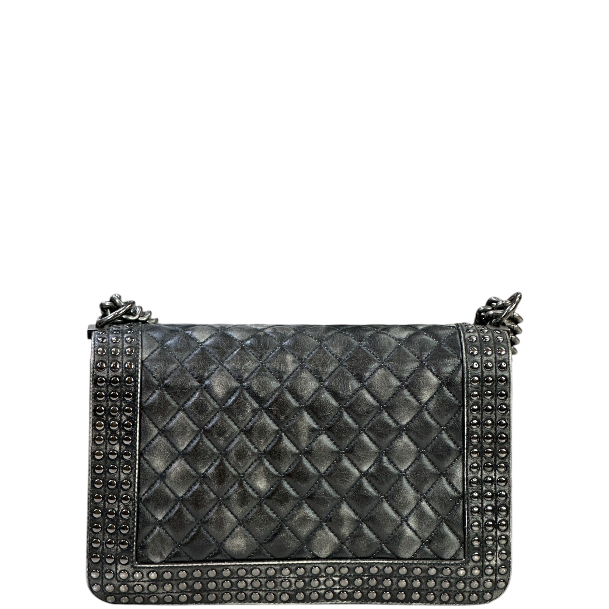 Chanel Boy Bag New Medium Paris - Dallas Studded Black Leather