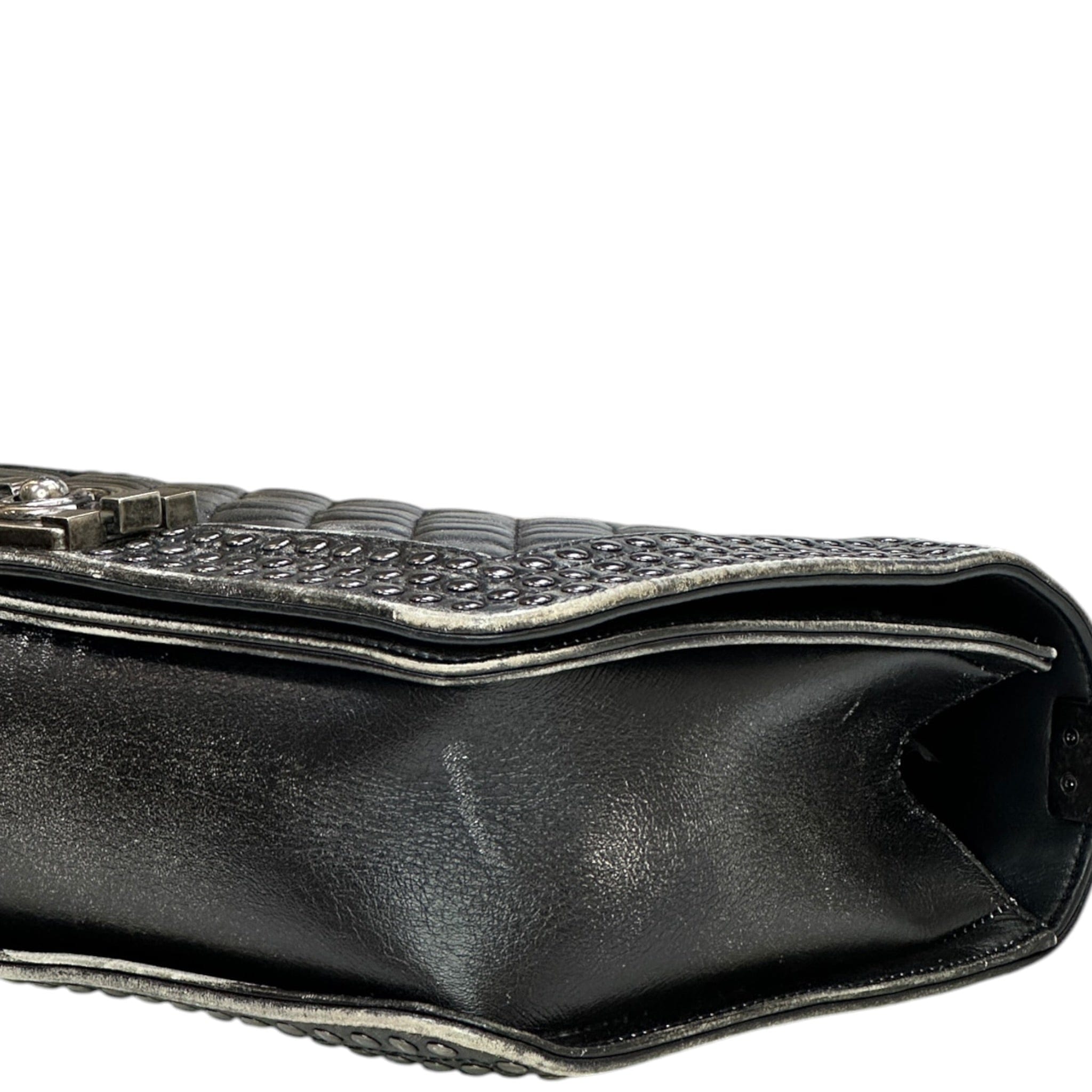 Chanel Boy Bag New Medium Paris - Dallas Studded Black Leather