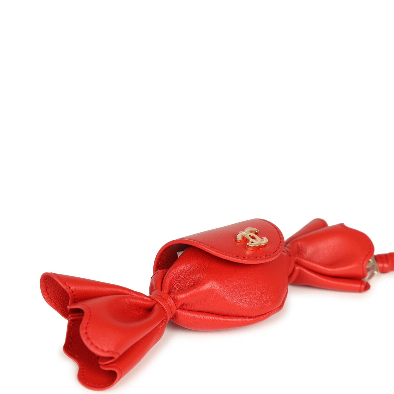 Chanel Mini Candy Bag Charm Red Lambskin Gold Hardware