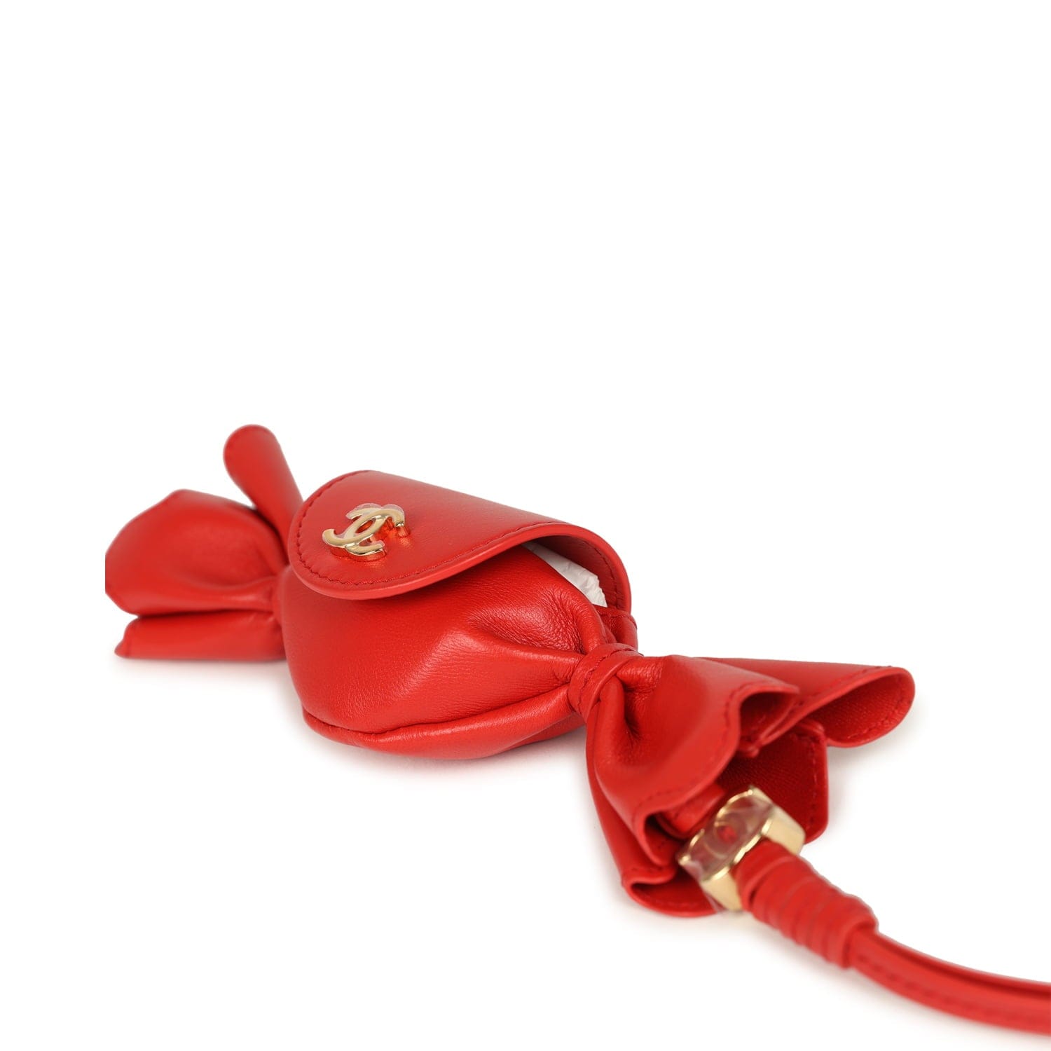 Chanel Mini Candy Bag Charm Red Lambskin Gold Hardware