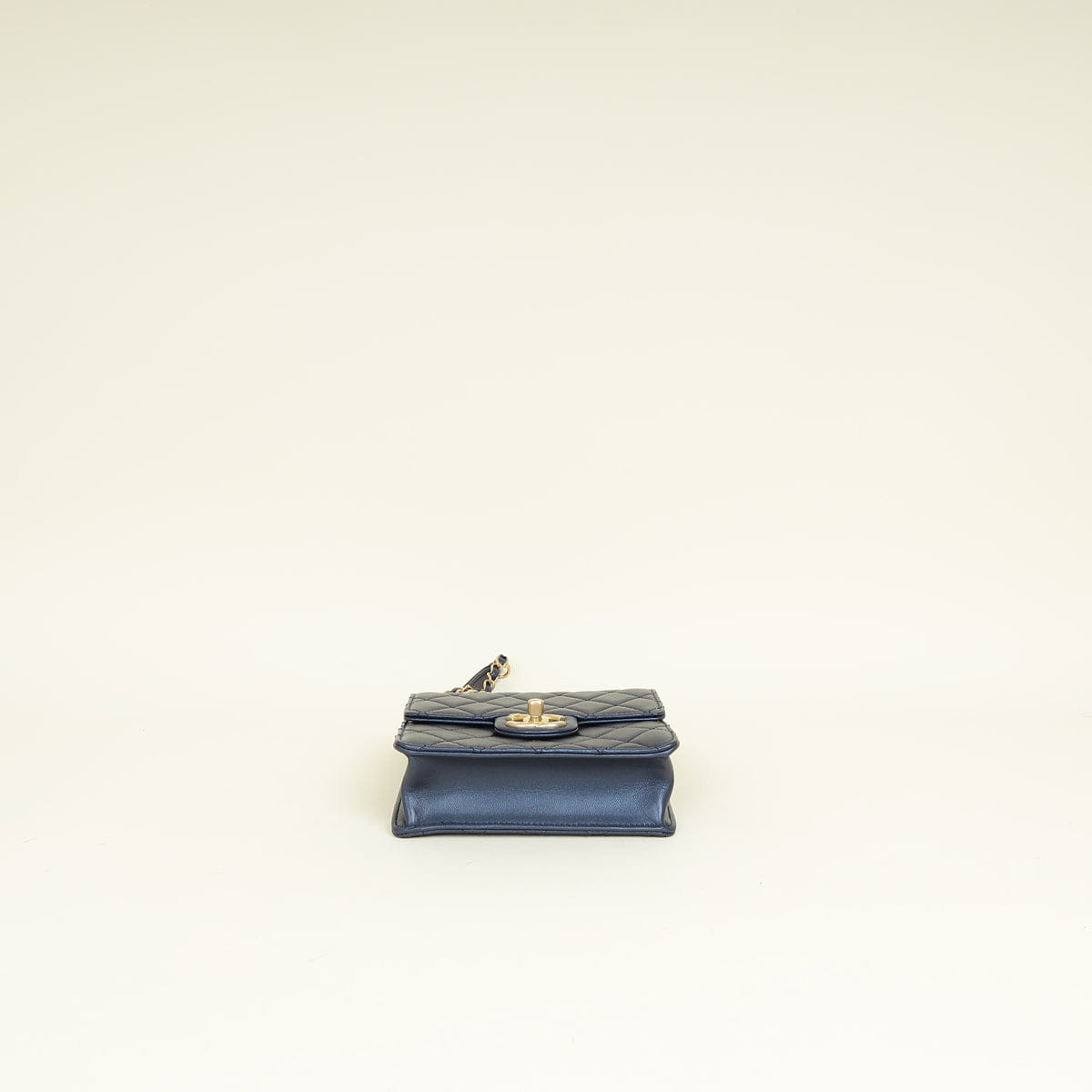 Chanel Metallic Blue Chic Pearls Flap Bag