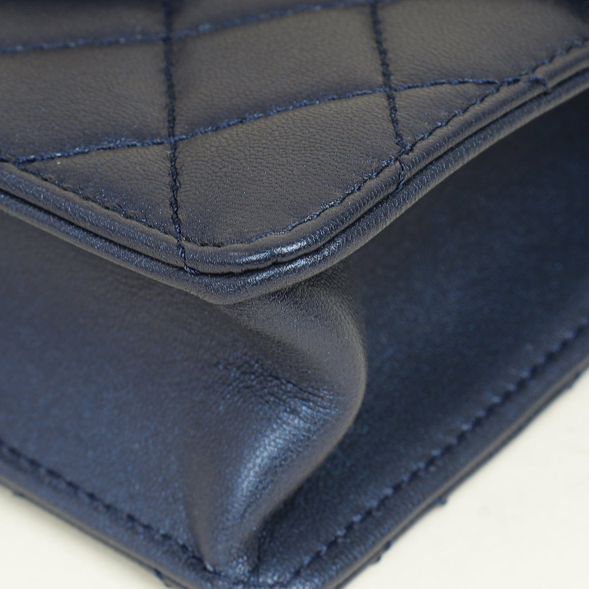 Chanel Metallic Blue Chic Pearls Flap Bag