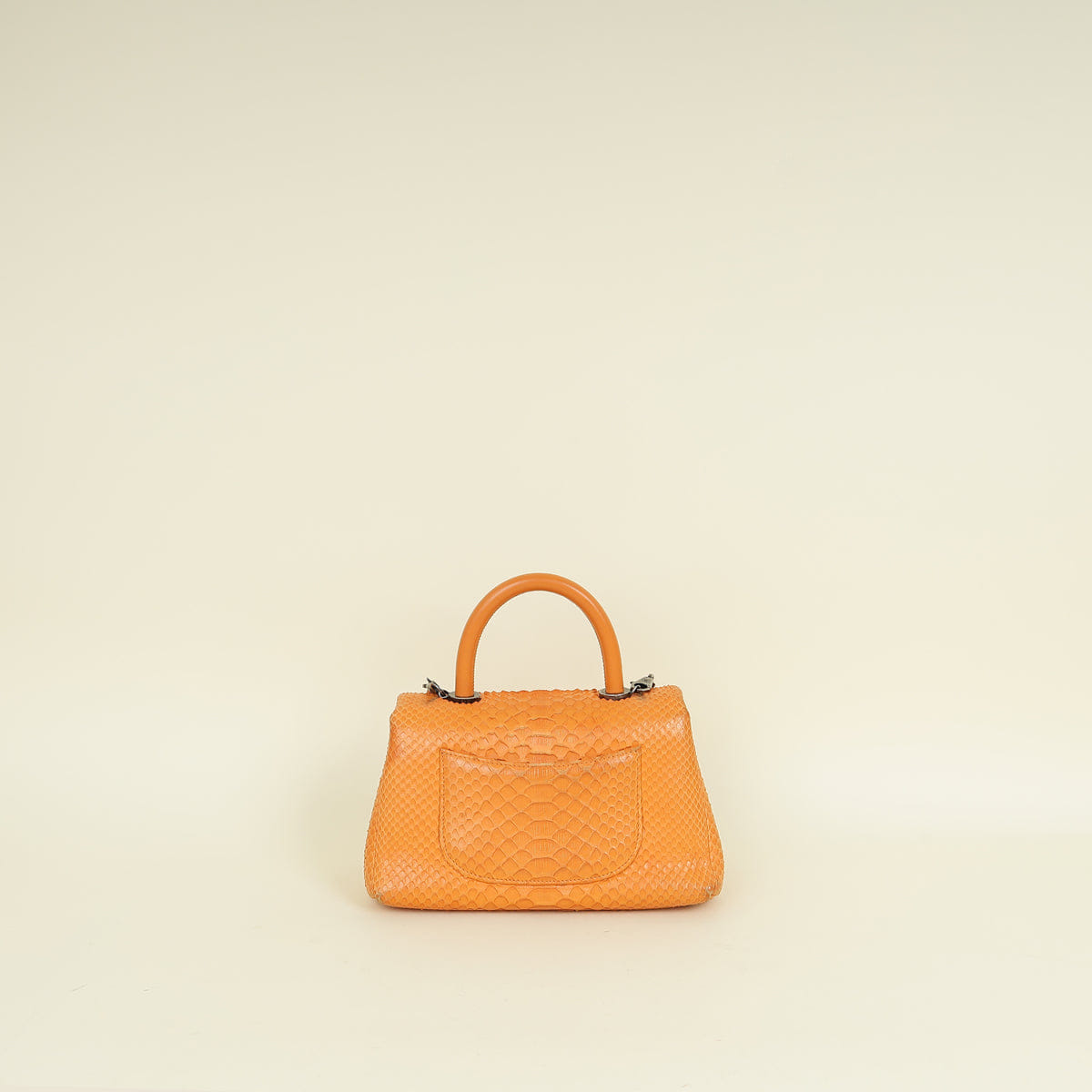 Chanel Orange Python Coco Handle Bag
