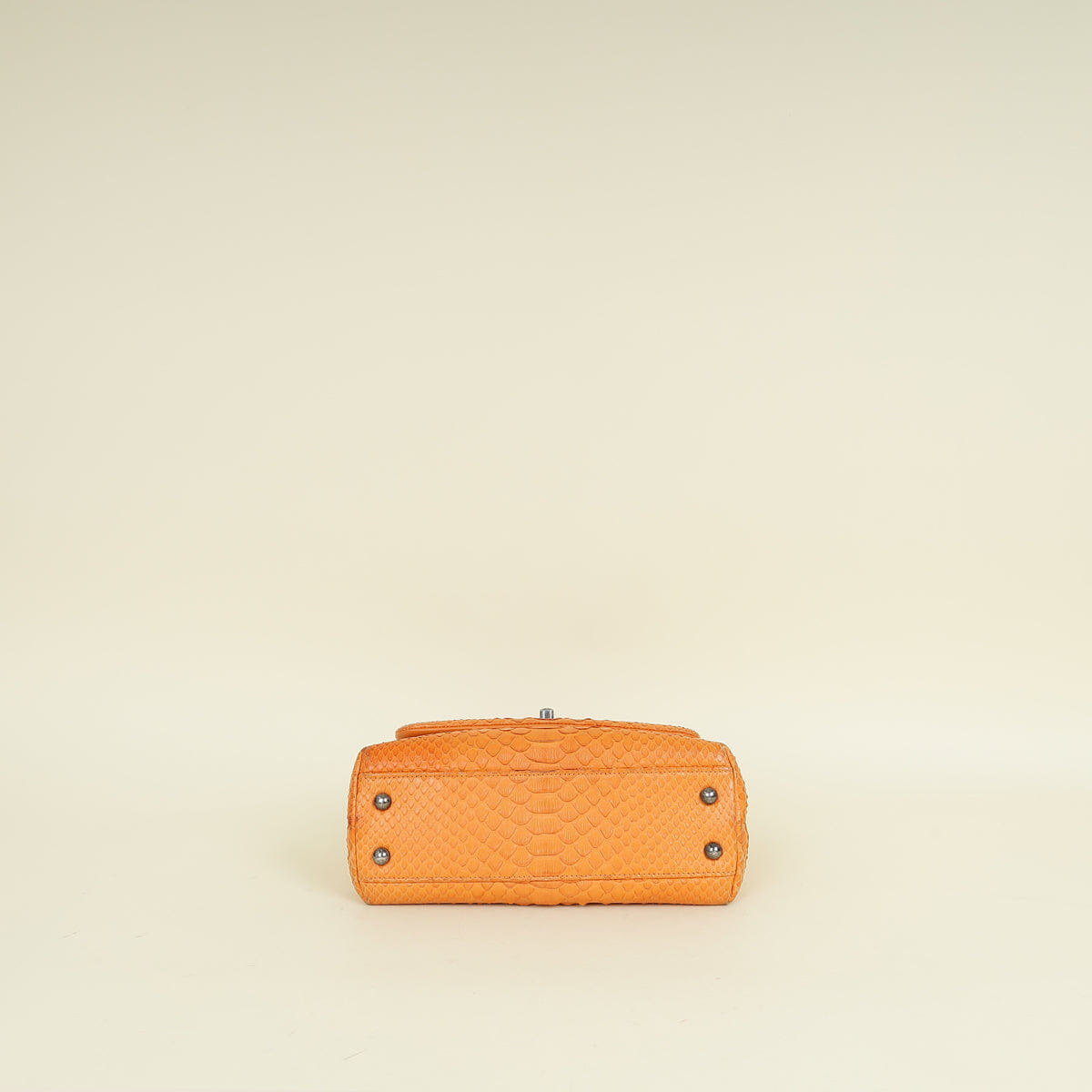 Chanel Orange Python Coco Handle Bag
