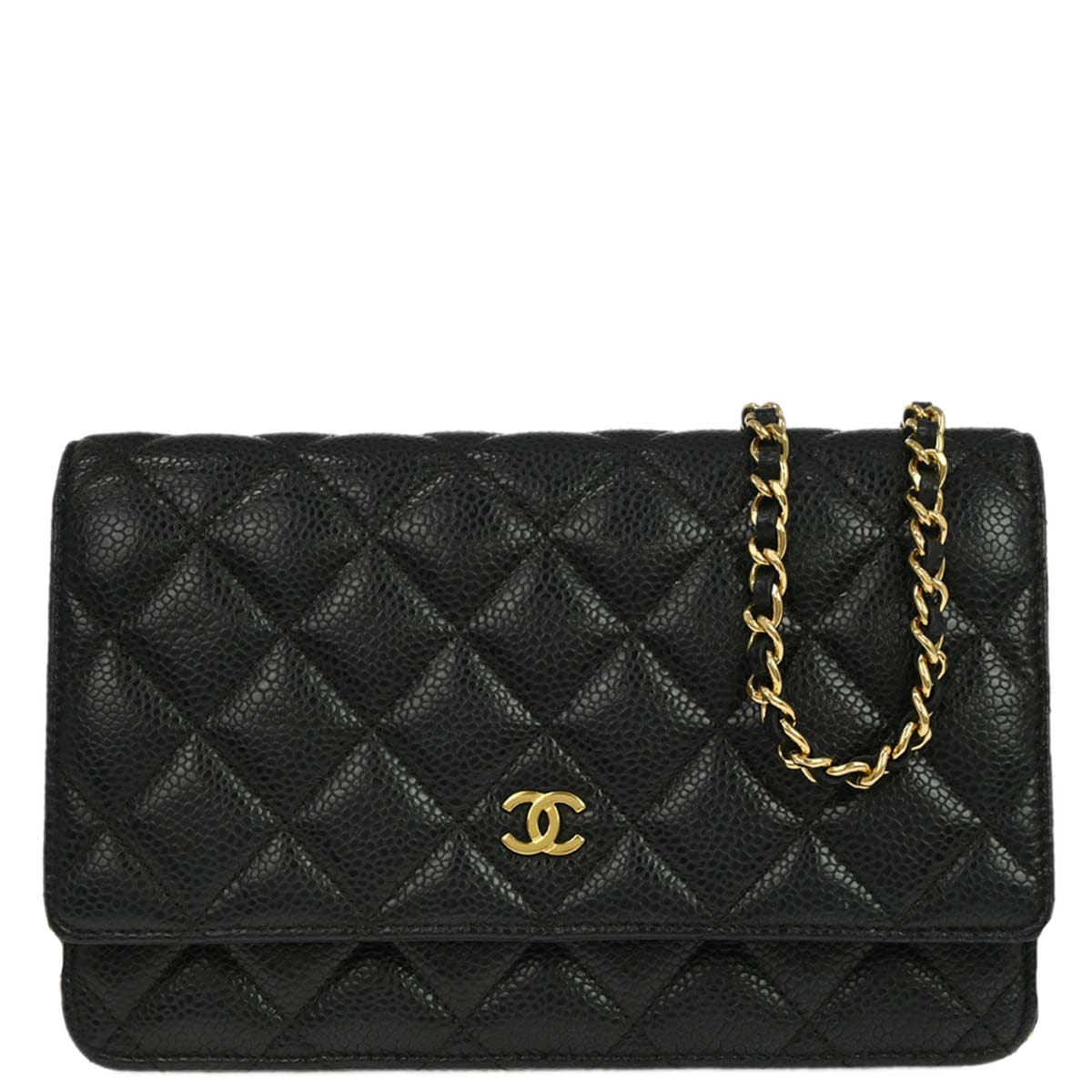 Chanel 2018 - 2019 Black Caviar Skin Classic WOC Wallet on Chain Bag