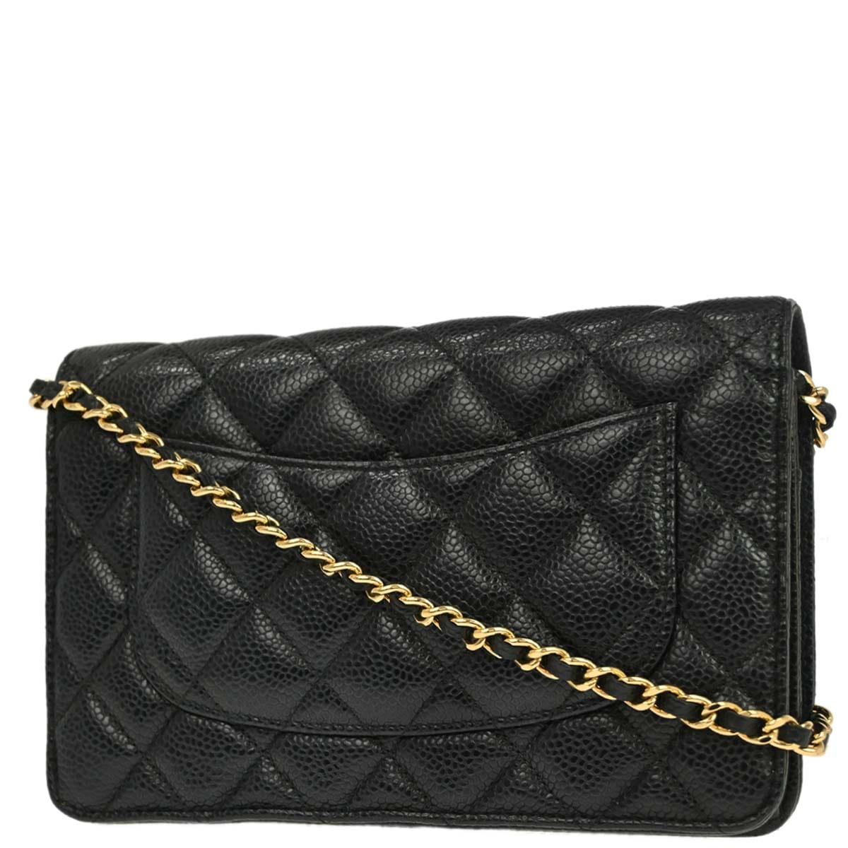 Chanel 2018 - 2019 Black Caviar Skin Classic WOC Wallet on Chain Bag