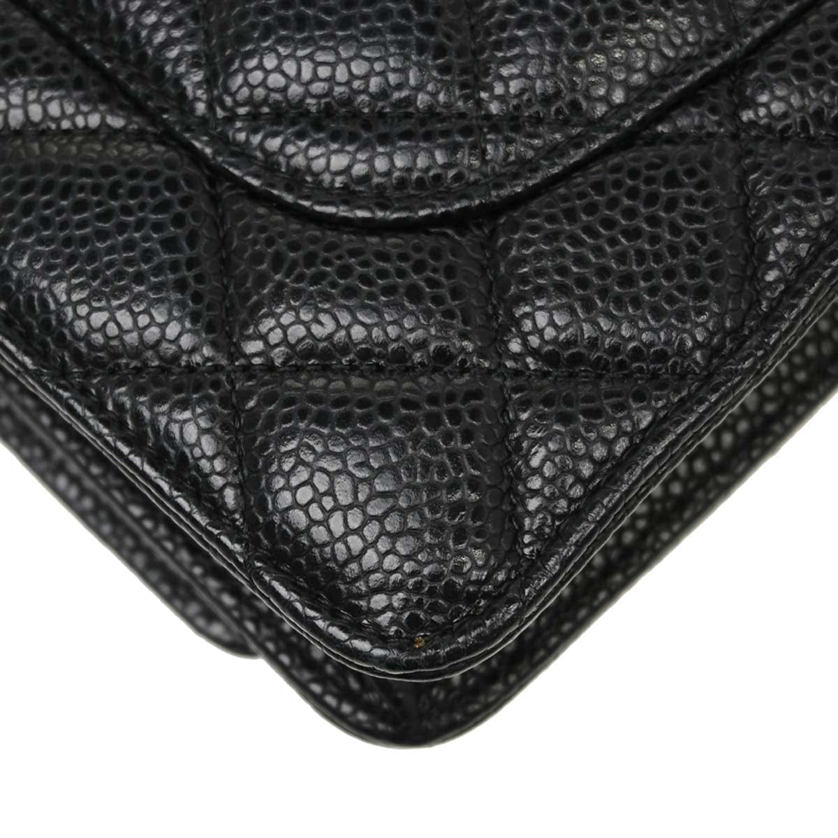 Chanel 2018 - 2019 Black Caviar Skin Classic WOC Wallet on Chain Bag