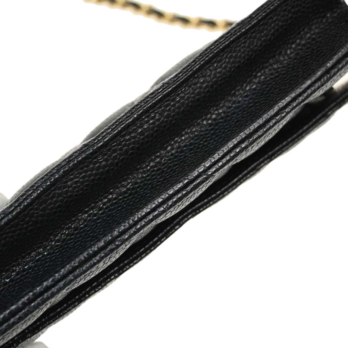 Chanel 2018 - 2019 Black Caviar Skin Classic WOC Wallet on Chain Bag