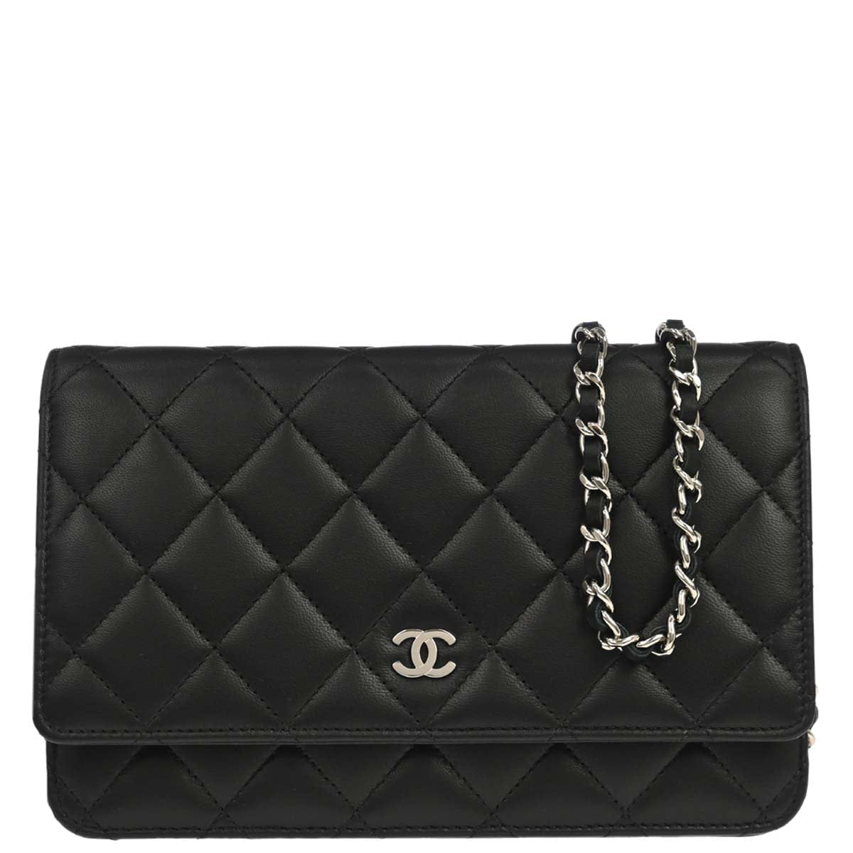 Chanel 2013 - 2014 Black Lambskin Classic WOC Wallet on Chain Bag
