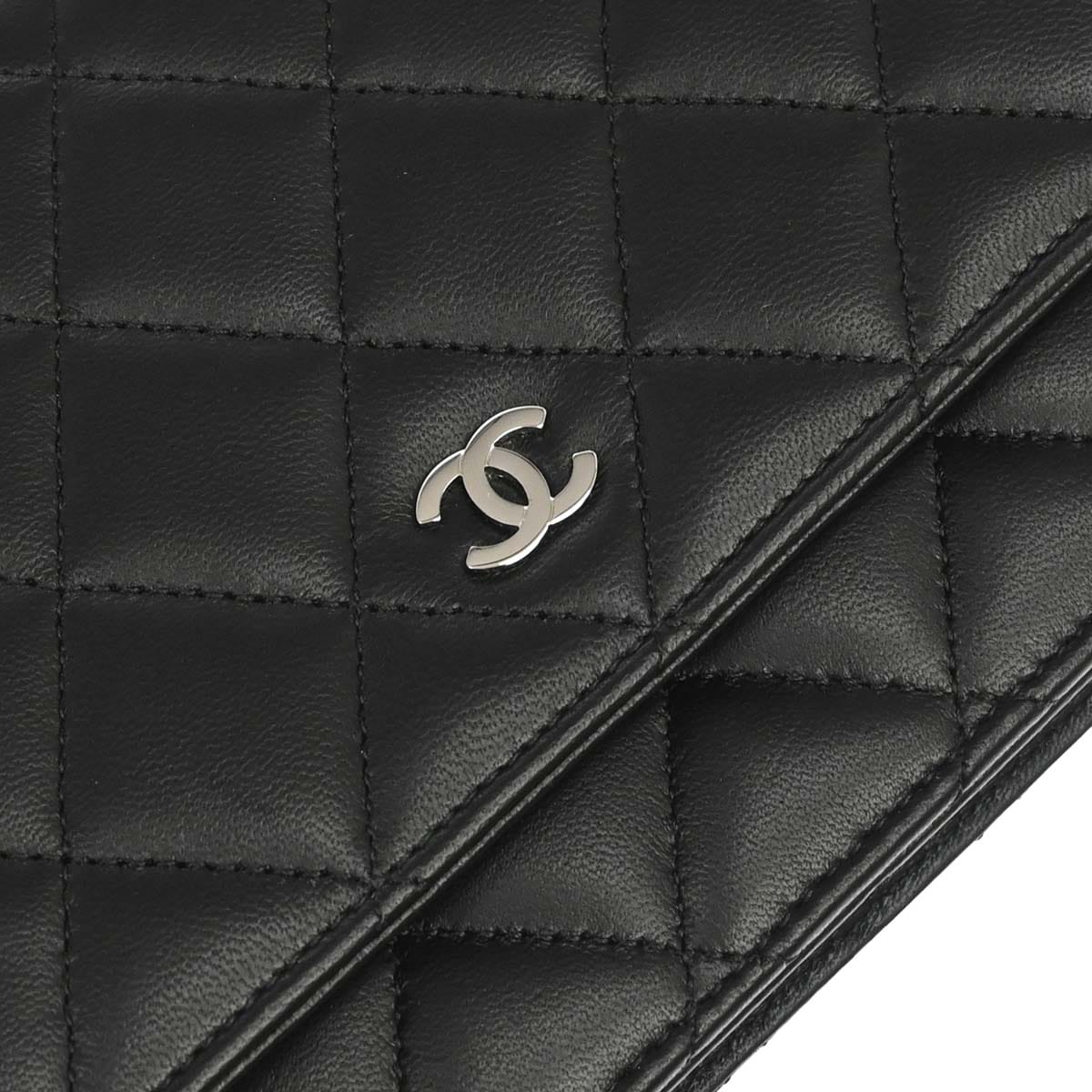Chanel 2013 - 2014 Black Lambskin Classic WOC Wallet on Chain Bag