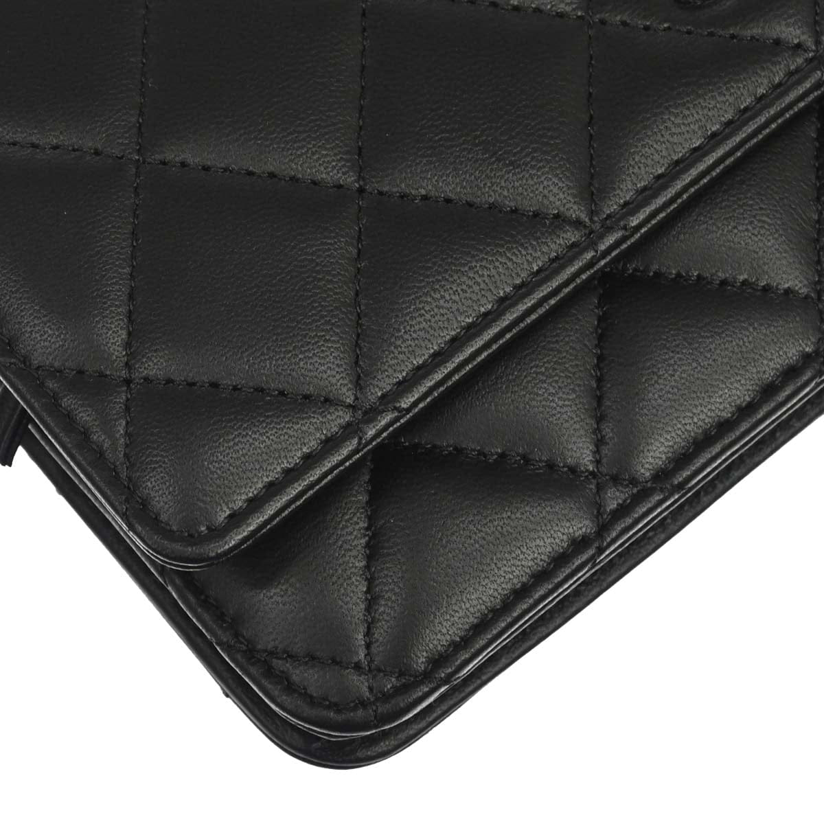 Chanel 2013 - 2014 Black Lambskin Classic WOC Wallet on Chain Bag
