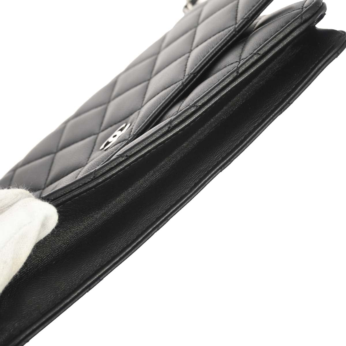 Chanel 2013 - 2014 Black Lambskin Classic WOC Wallet on Chain Bag