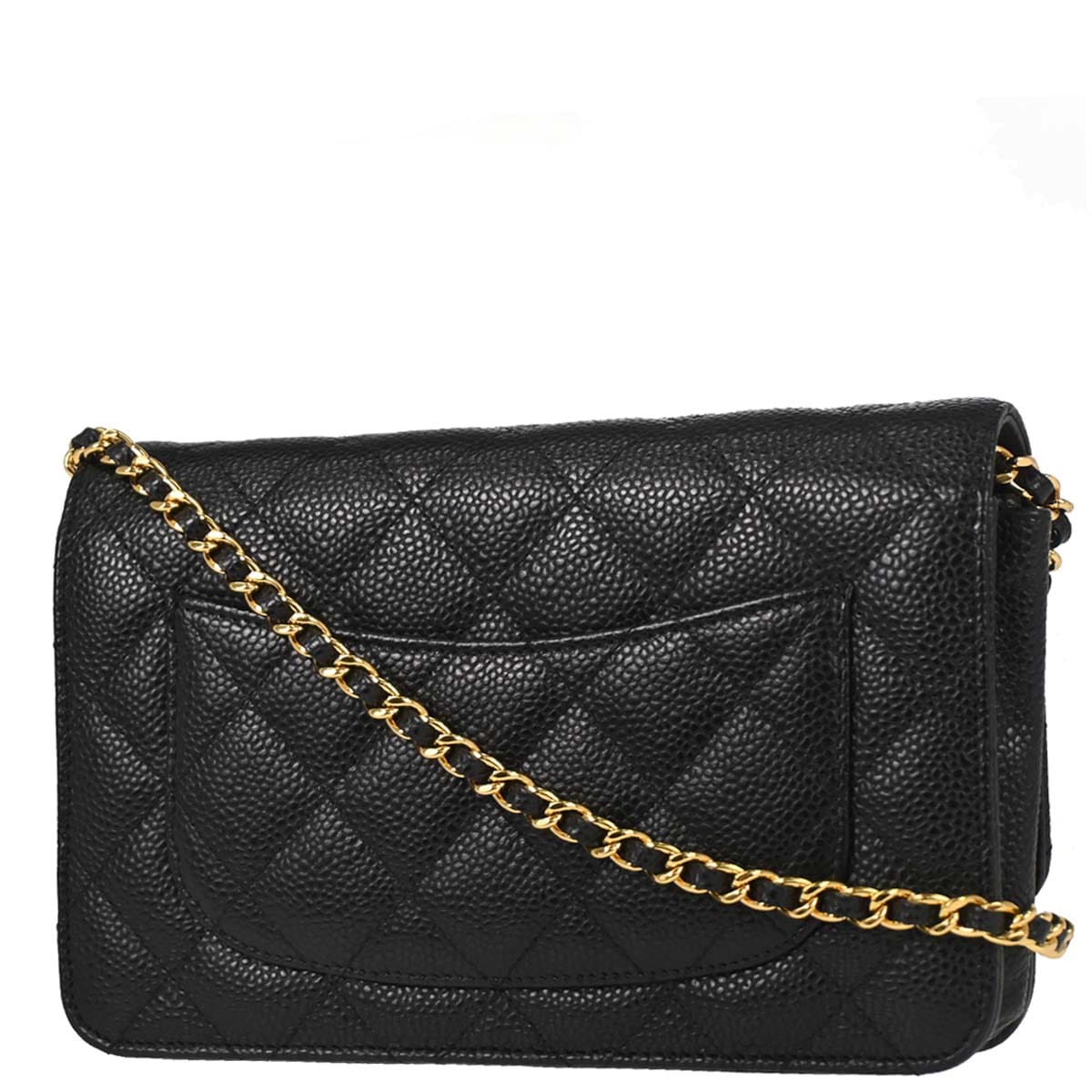 Chanel 2019 Black Caviar Skin Classic WOC Wallet on Chain Bag
