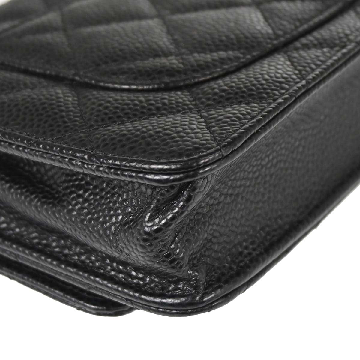 Chanel 2019 Black Caviar Skin Classic WOC Wallet on Chain Bag