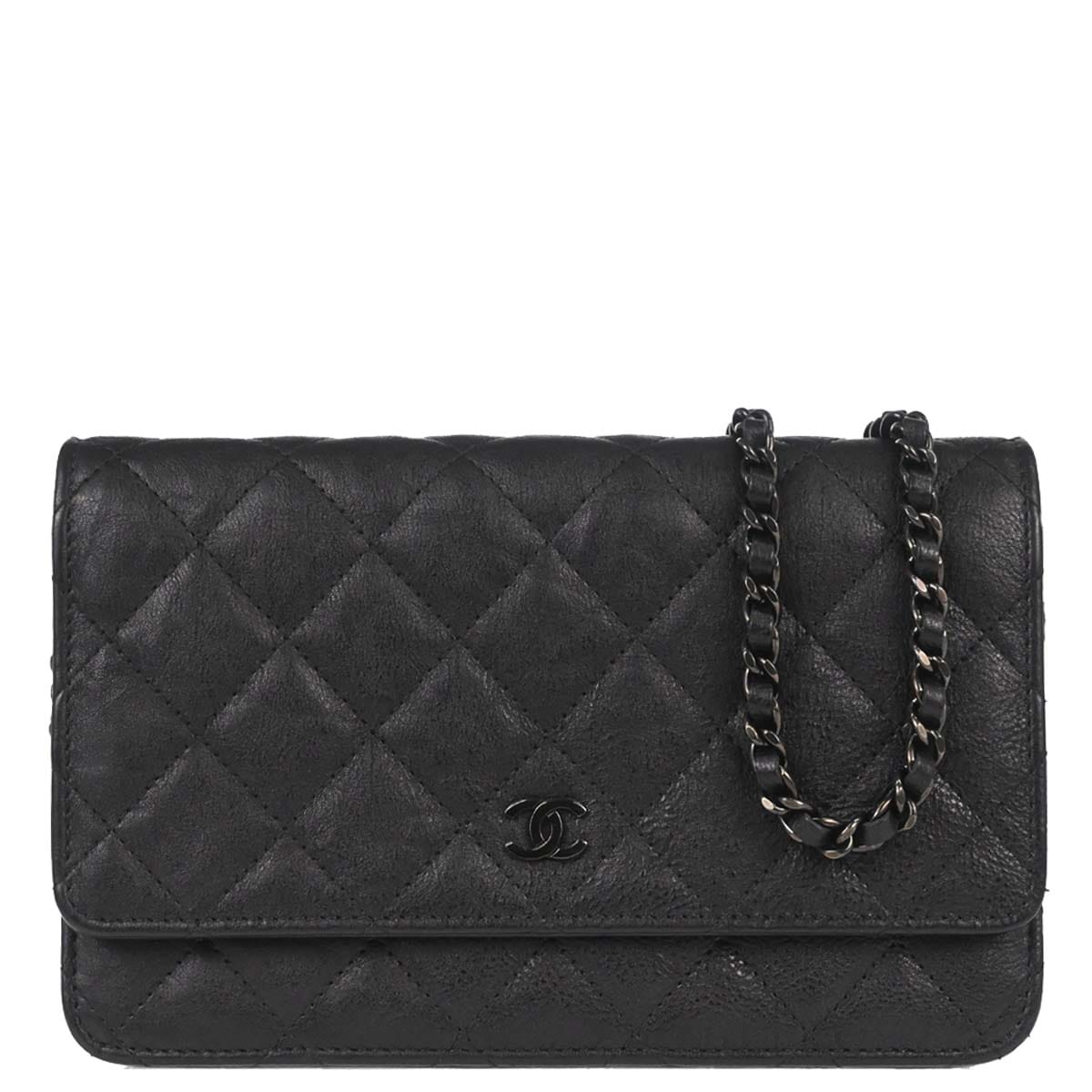 Chanel 2017 - 2018 Black Calfskin Classic WOC Wallet on Chain Bag