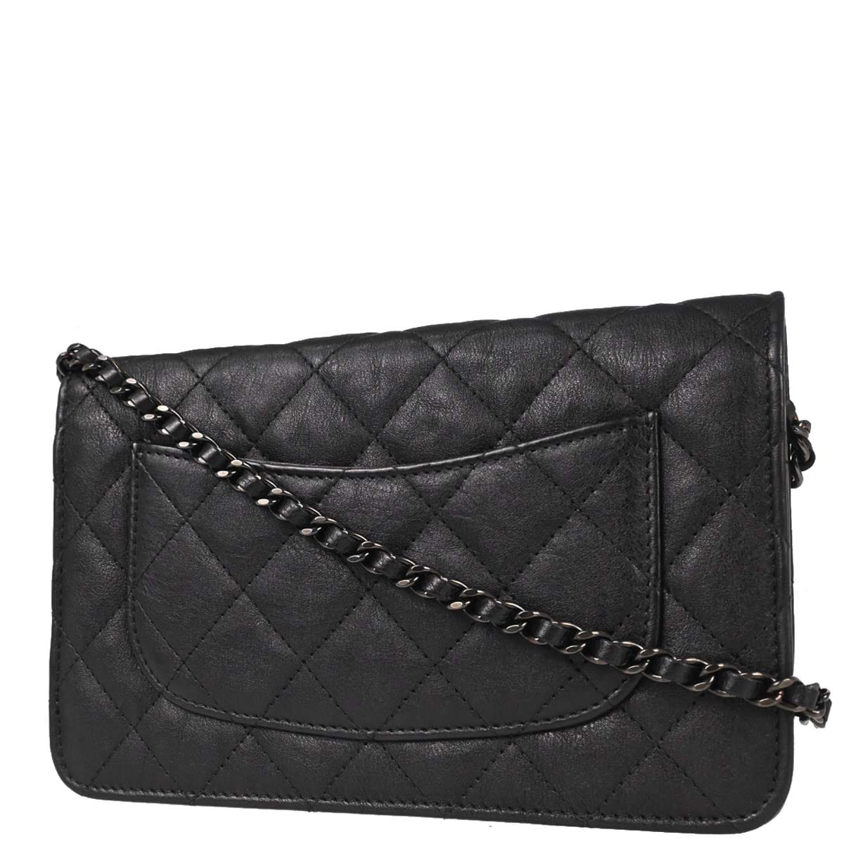 Chanel 2017 - 2018 Black Calfskin Classic WOC Wallet on Chain Bag