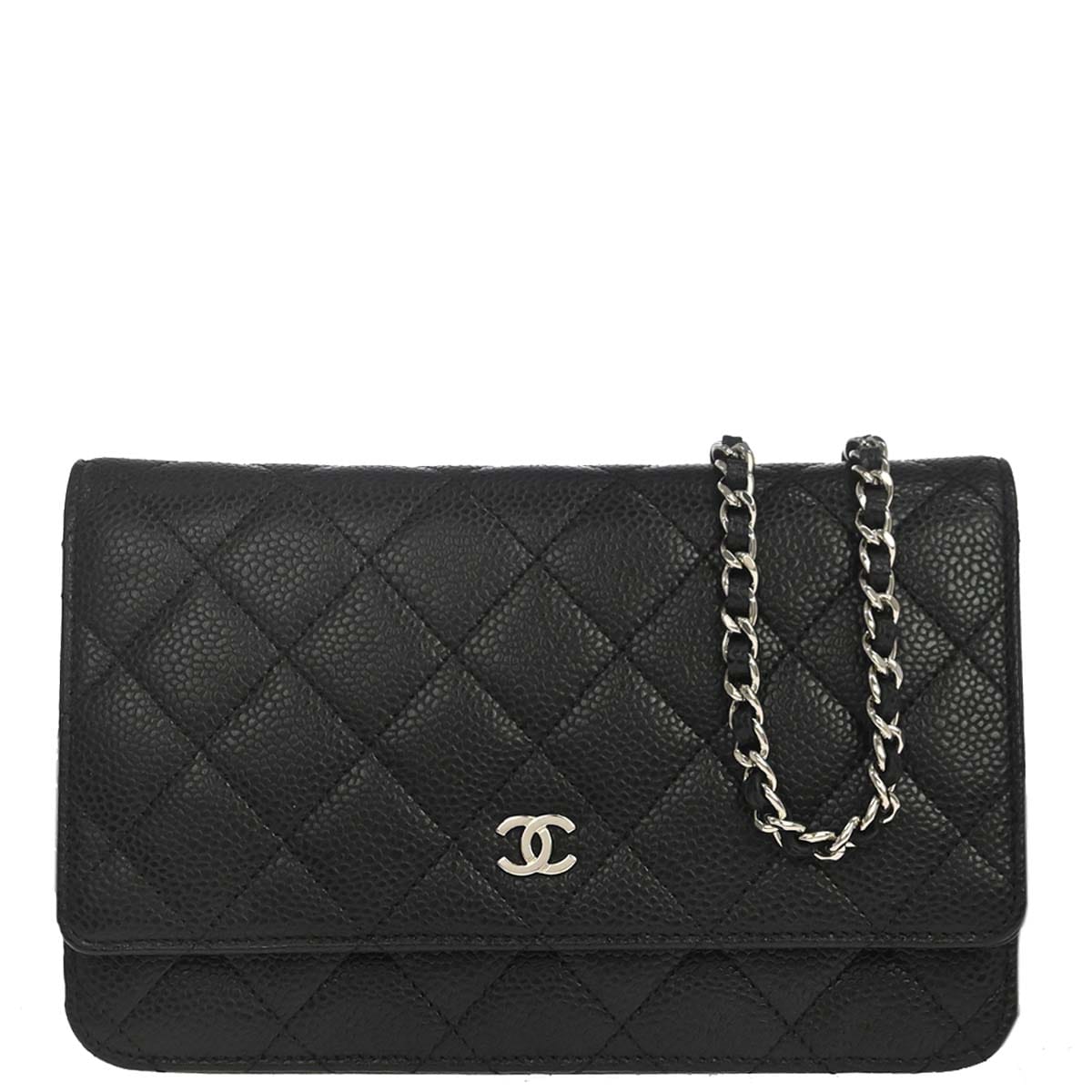 Chanel 2017 - 2018 Black Caviar Skin Classic WOC Wallet on Chain Bag
