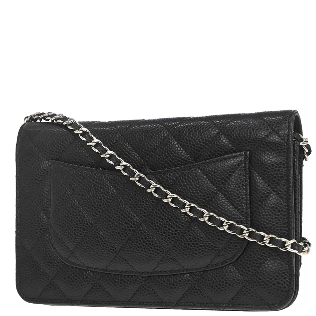 Chanel 2017 - 2018 Black Caviar Skin Classic WOC Wallet on Chain Bag