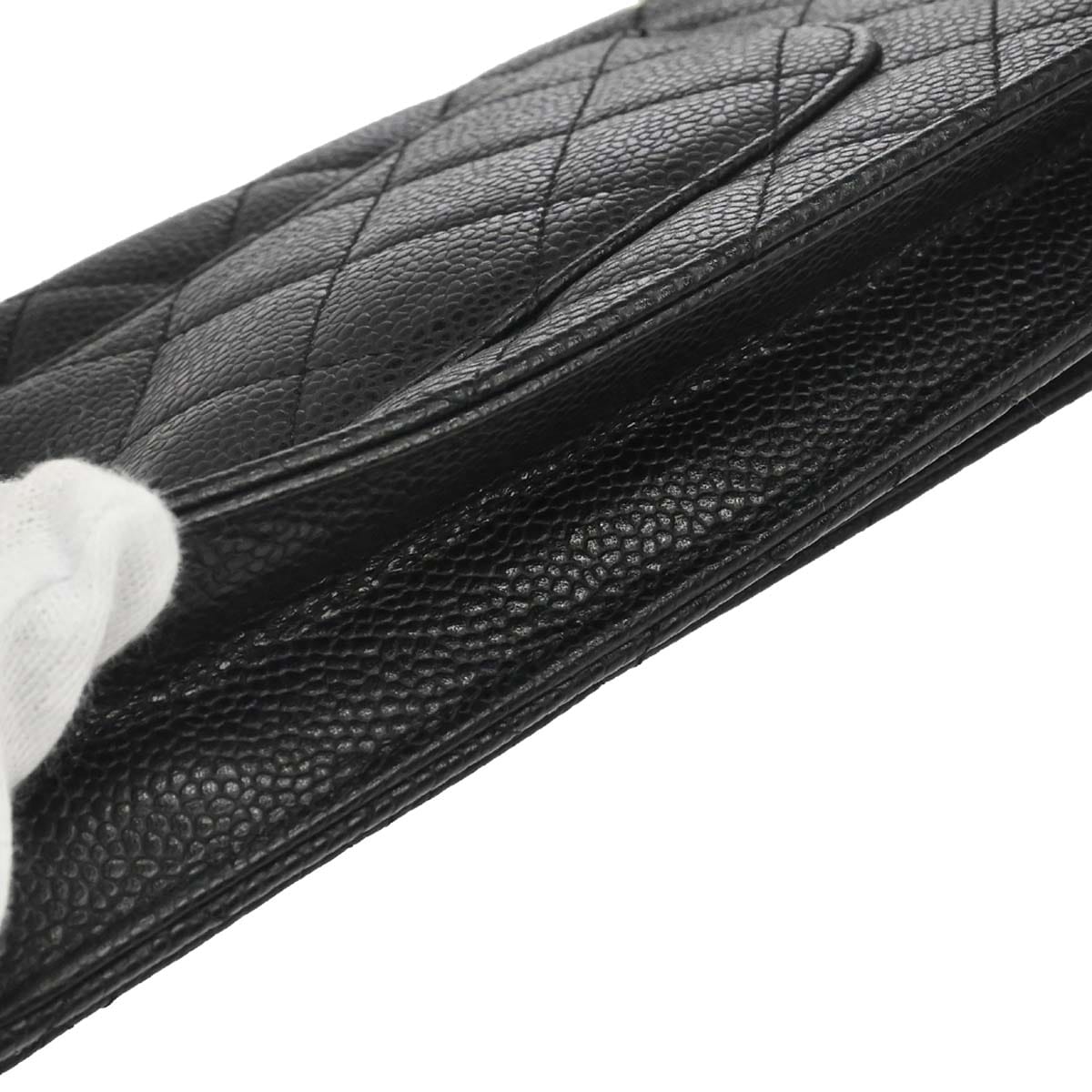 Chanel 2017 - 2018 Black Caviar Skin Classic WOC Wallet on Chain Bag