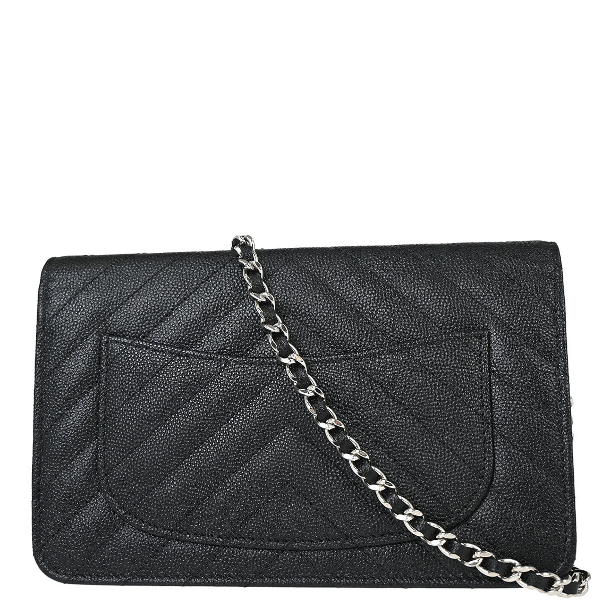 Chanel 2018 Black Caviar Skin Classic WOC Wallet on Chain Bag