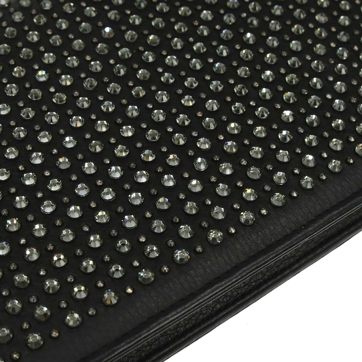 Chanel 2014 - 2015 Black Calfskin Rhinestone WOC Wallet on Chain Bag
