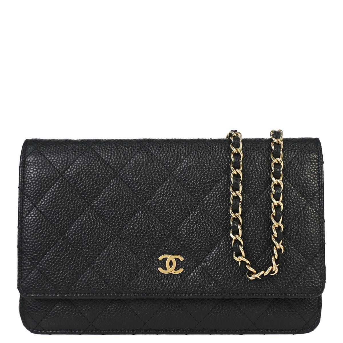 Chanel 2013 - 2014 Black Caviar Skin Classic WOC Wallet on Chain Bag
