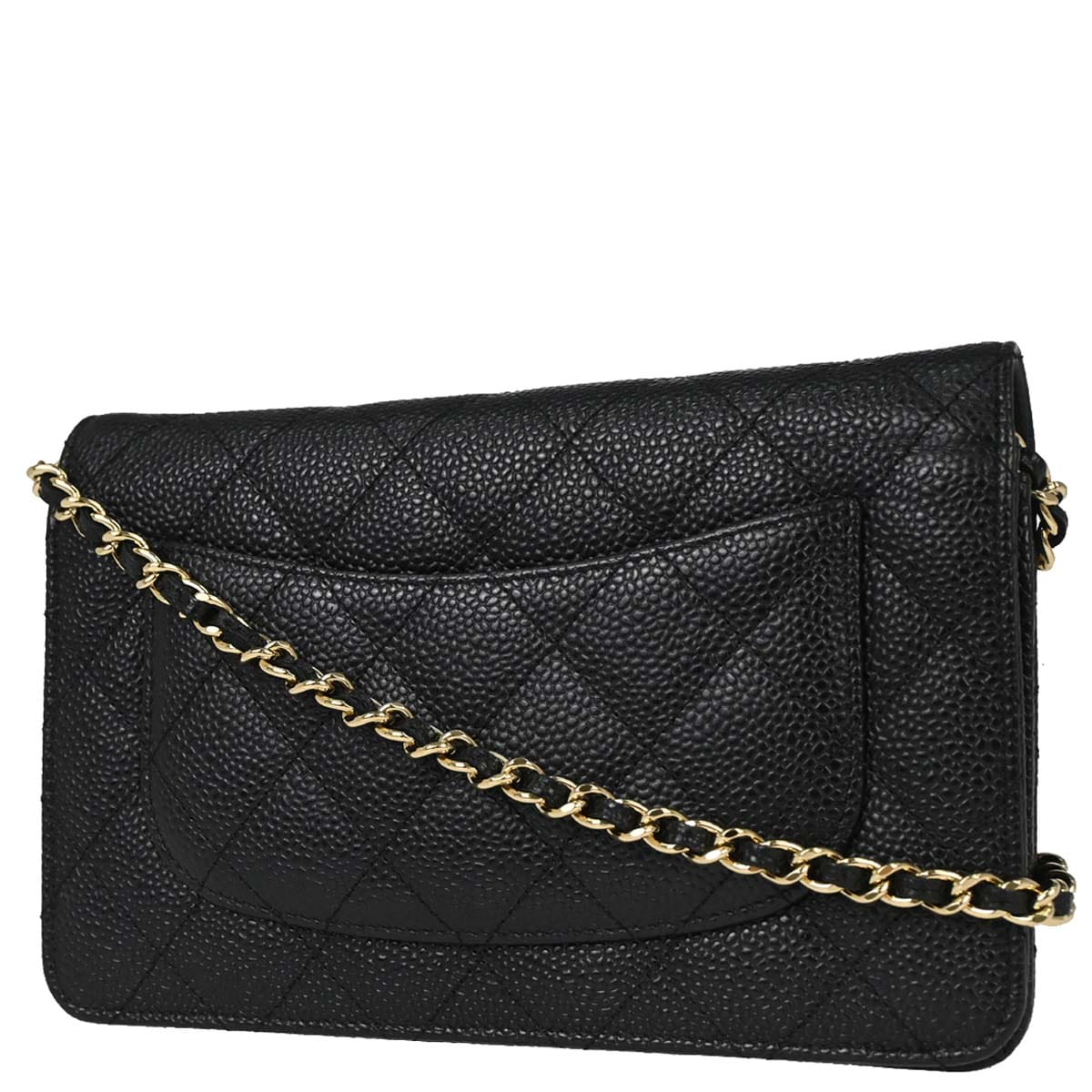Chanel 2013 - 2014 Black Caviar Skin Classic WOC Wallet on Chain Bag
