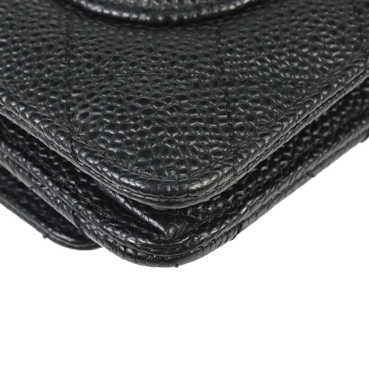 Chanel 2013 - 2014 Black Caviar Skin Classic WOC Wallet on Chain Bag