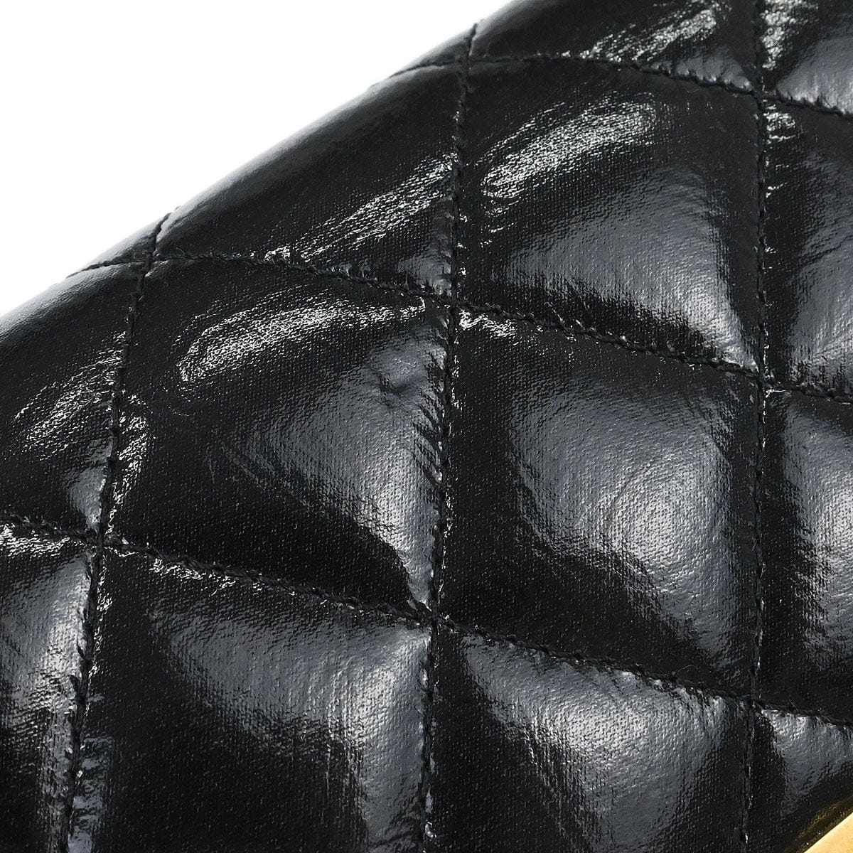 Chanel 2014 - 2015 Black Patent Leather Mademoiselle Lock WOC Wallet on Chain Bag