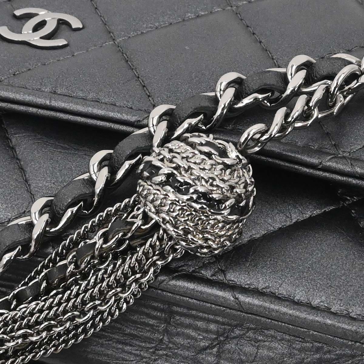 Chanel 2018 - 2019 Gray Lambskin Classic WOC Wallet on Chain Bag