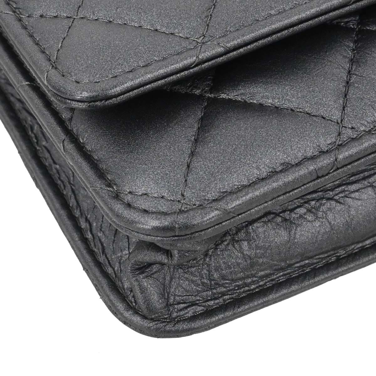 Chanel 2018 - 2019 Gray Lambskin Classic WOC Wallet on Chain Bag
