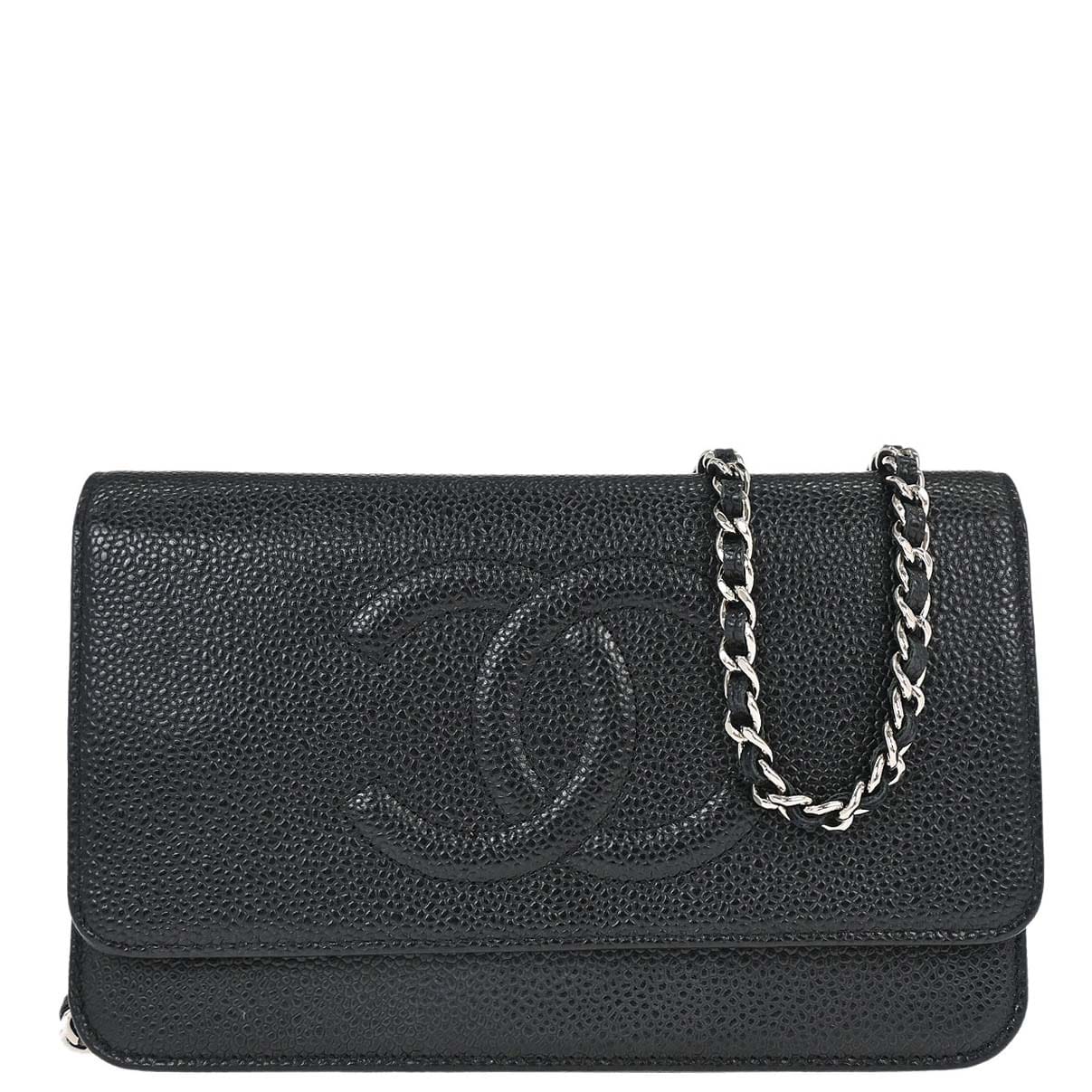 Chanel 2013 - 2014 Black Caviar Skin Timeless WOC Wallet on Chain Bag