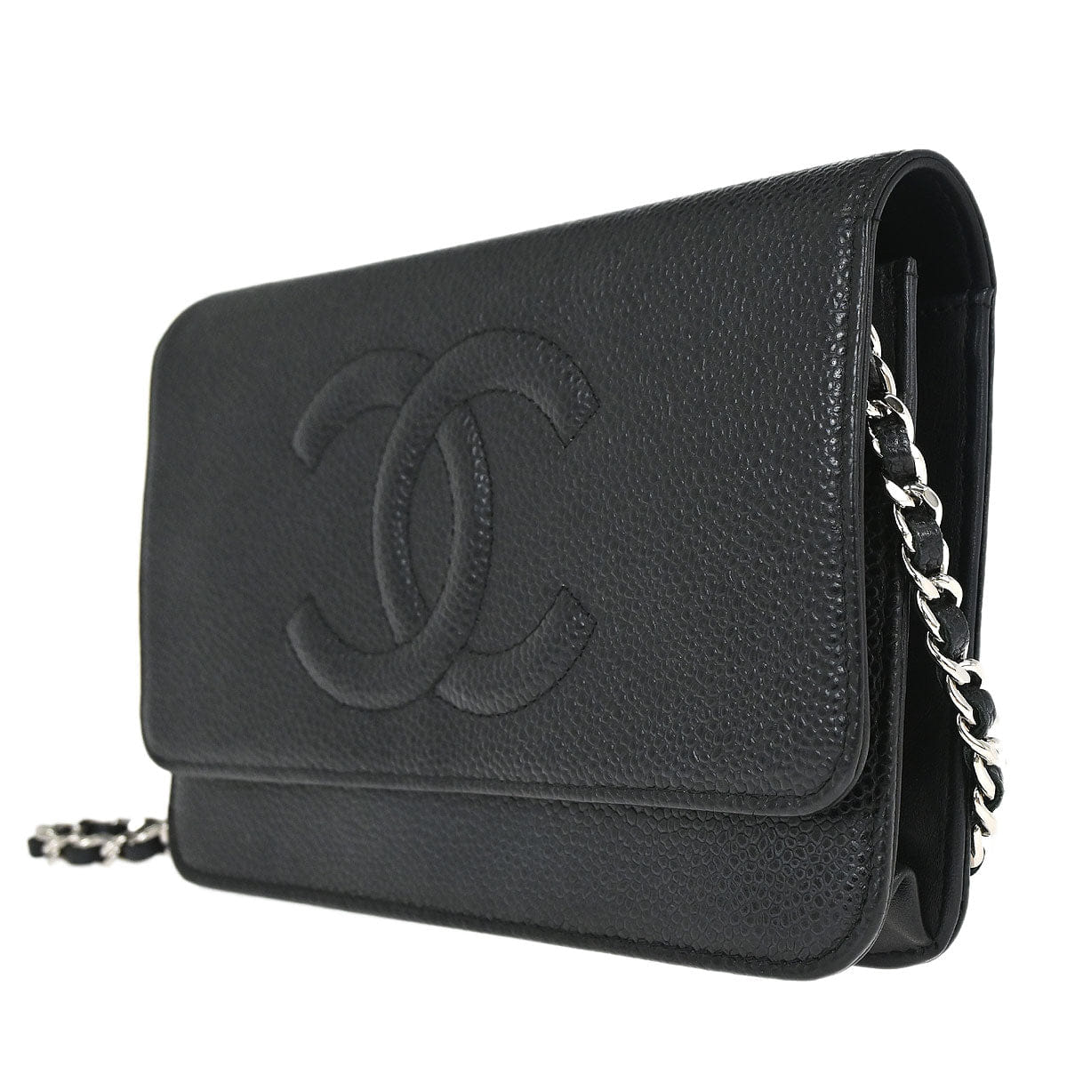 Chanel 2013 - 2014 Black Caviar Skin Timeless WOC Wallet on Chain Bag