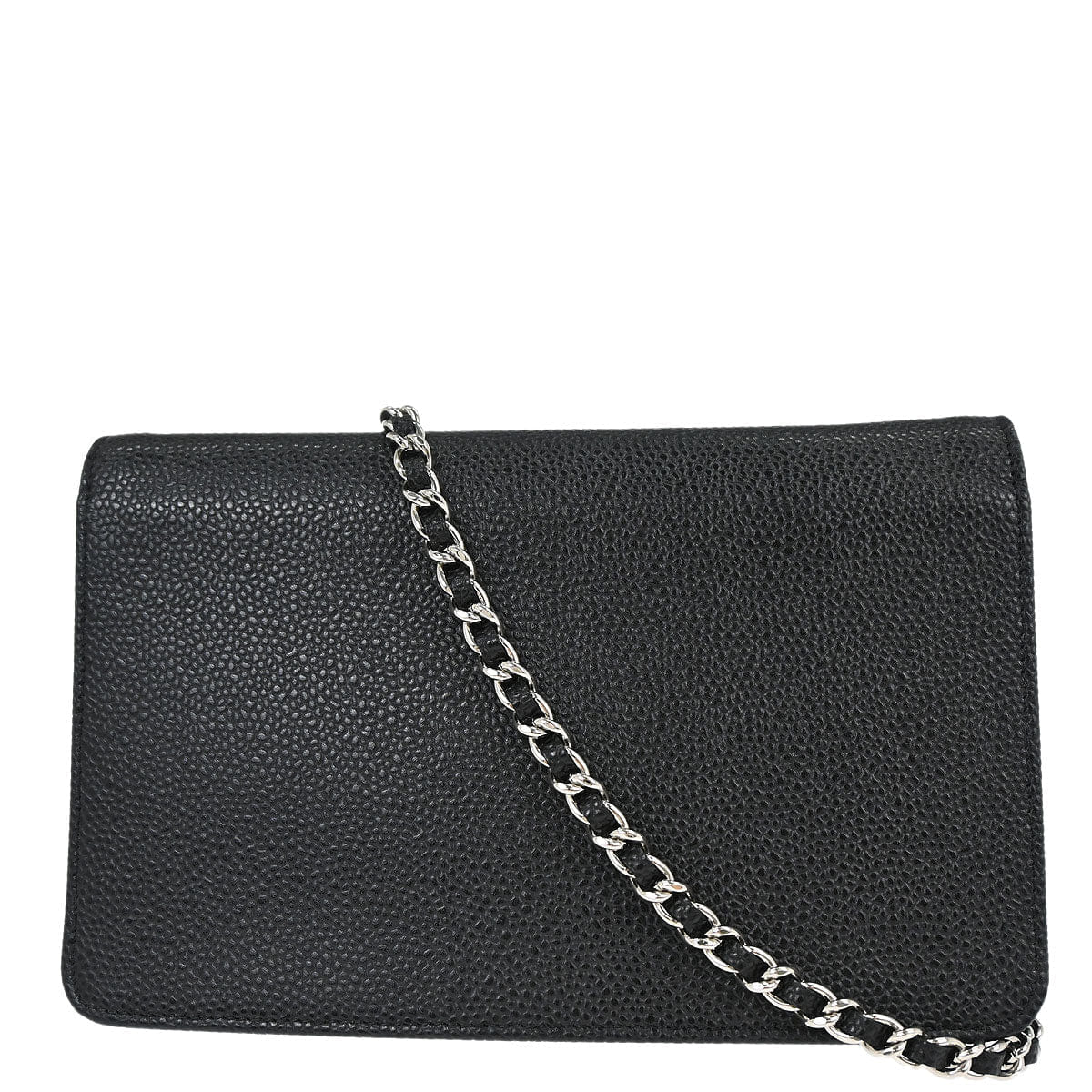 Chanel 2012 Black Caviar Skin Timeless WOC Wallet on Chain Bag