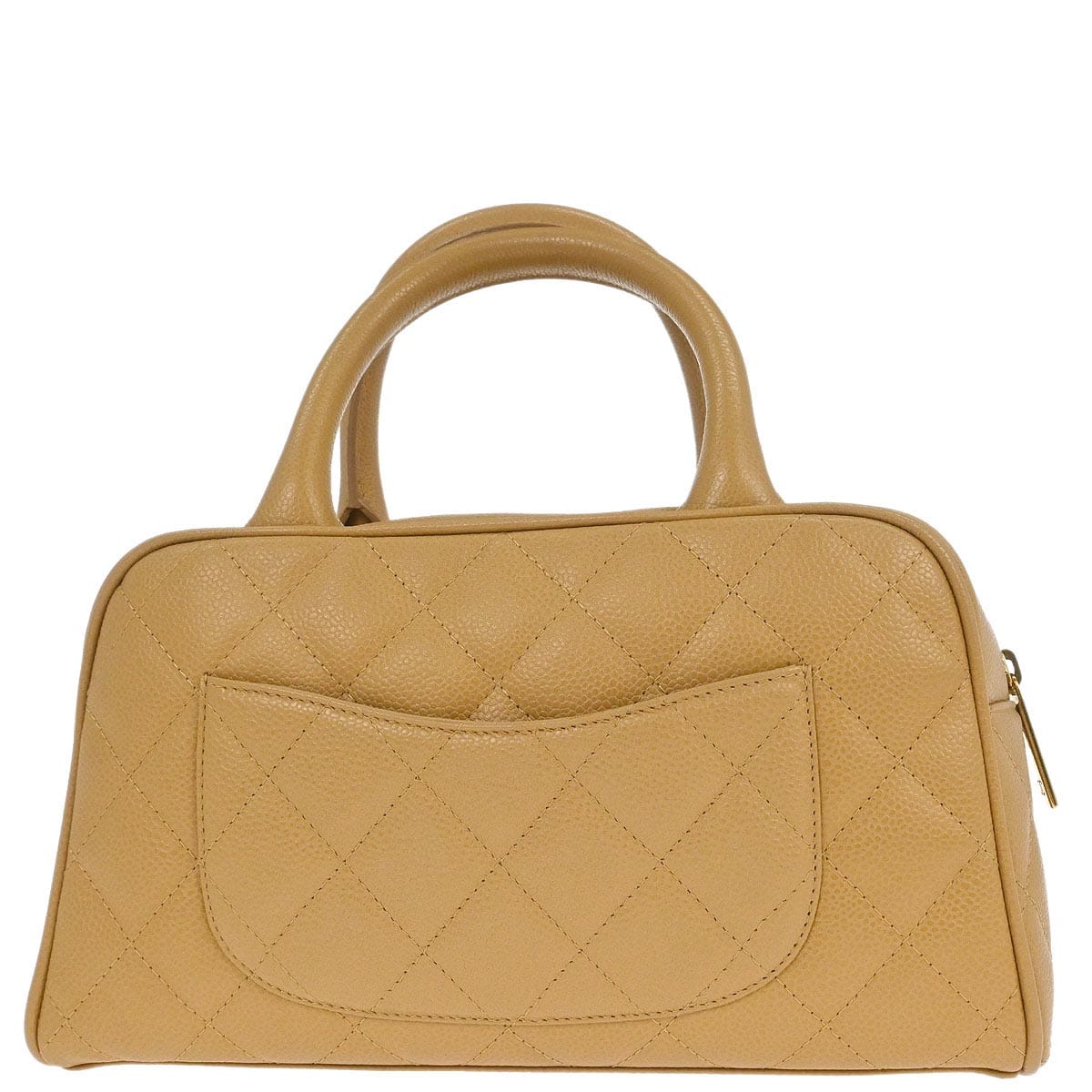 Chanel 2005 - 2006 Beige Caviar Skin Bowling Bag 27